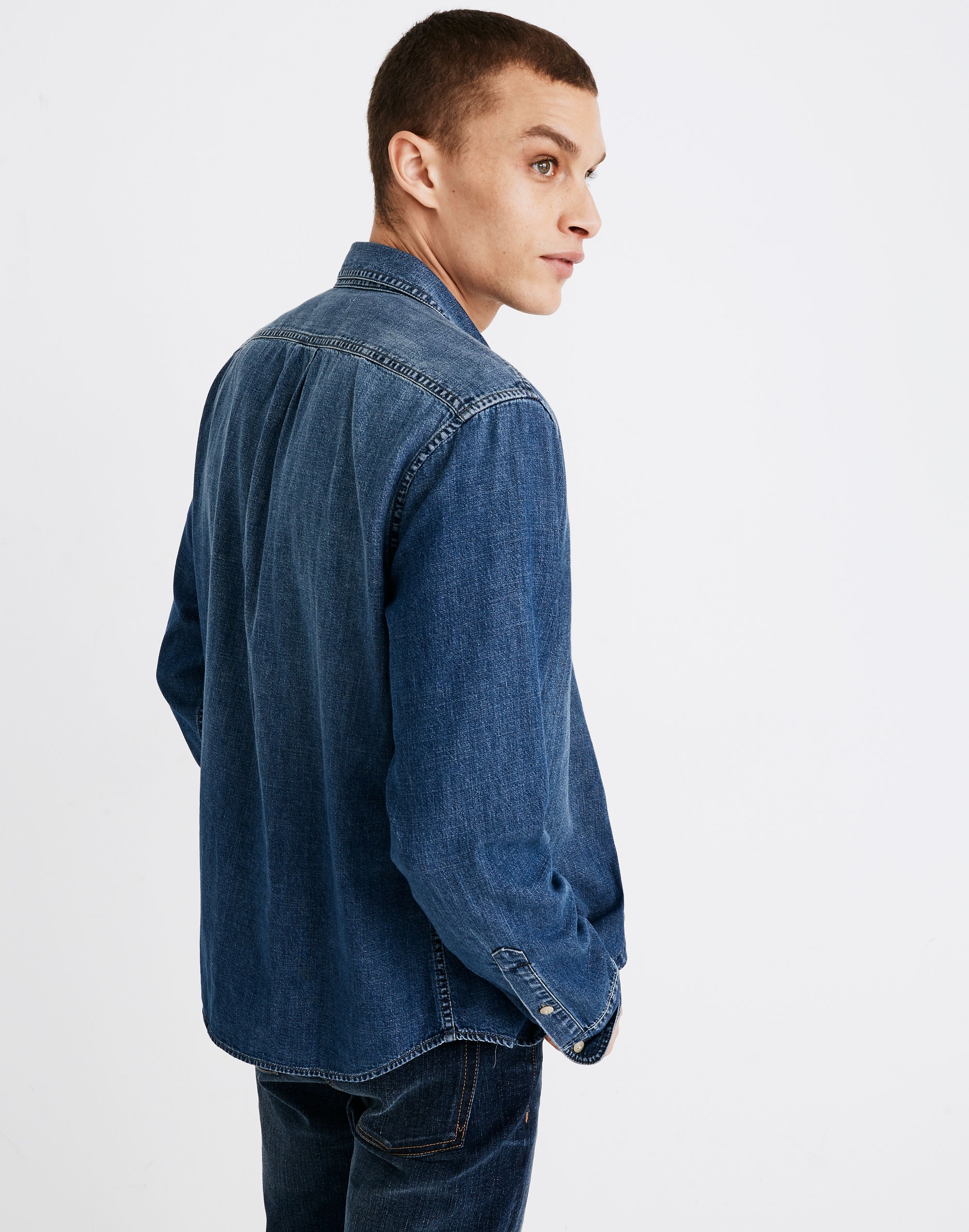 Denim Button-Down Shirt in Newhall Wash