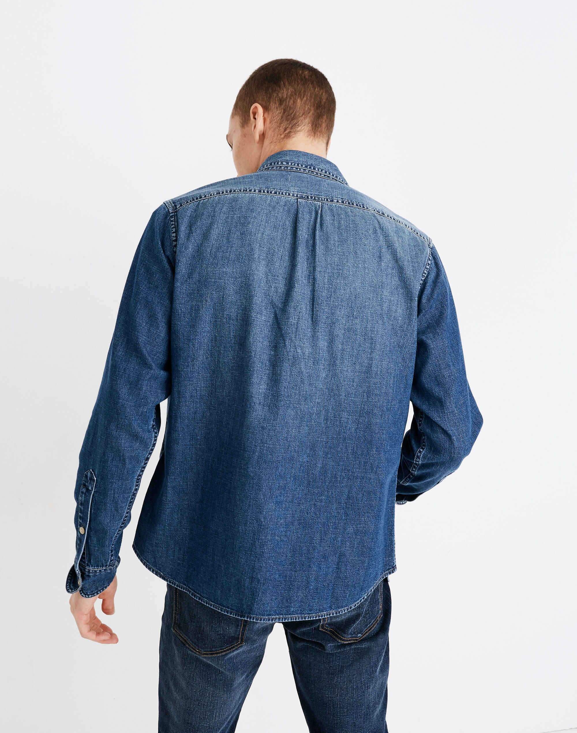 Denim Button-Down Shirt in Newhall Wash