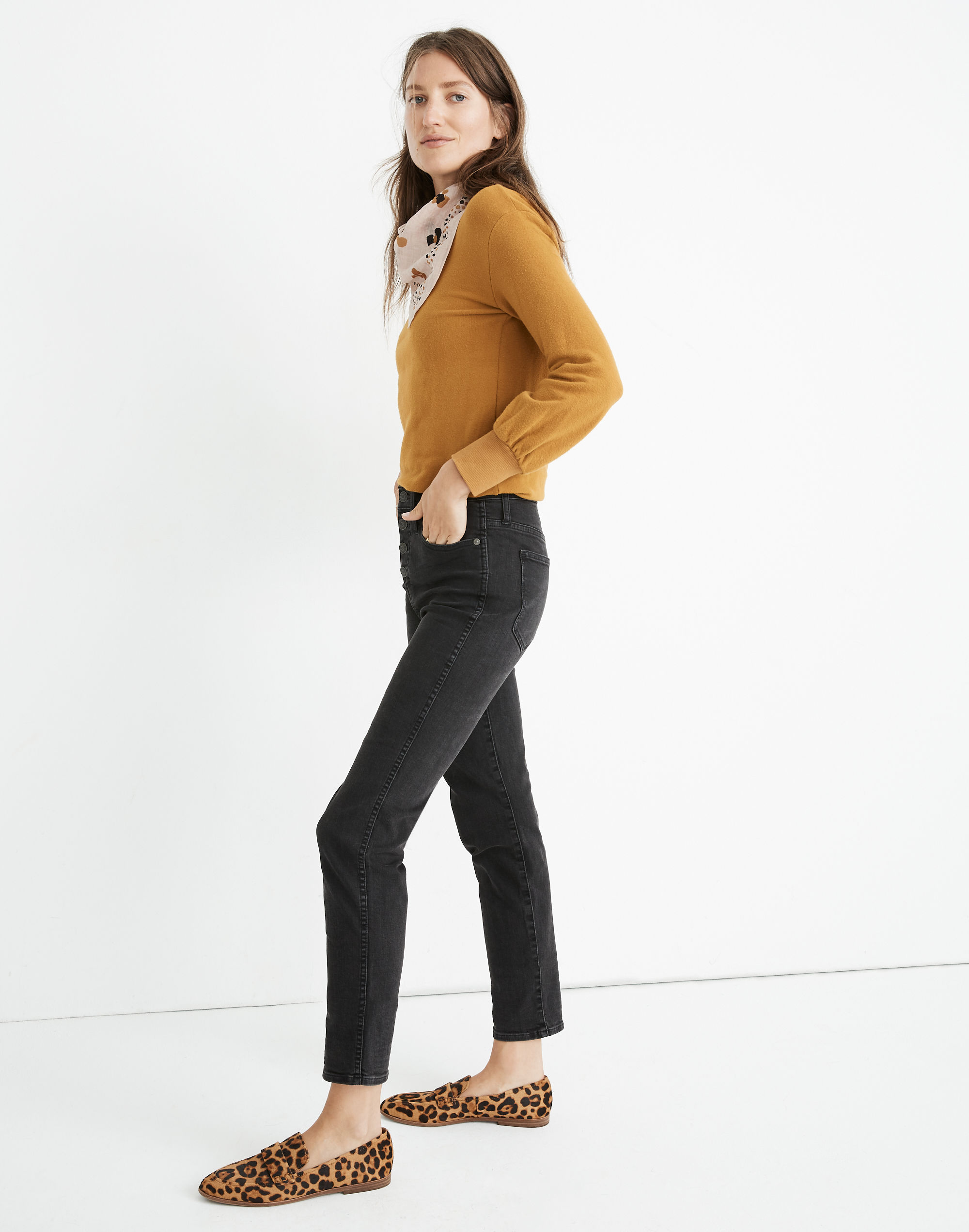 Stovepipe Jeans in Lunar Wash: Button-Front Edition