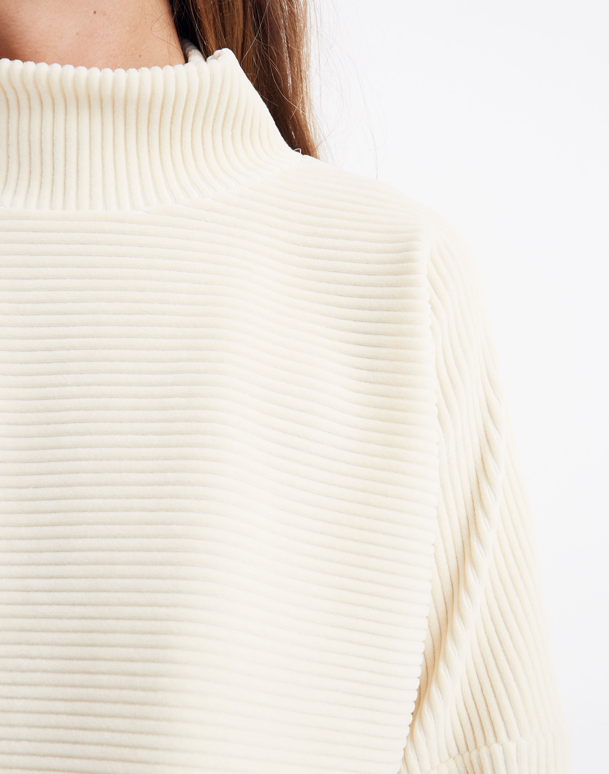 Texture &amp; Thread Velour Corduroy Mockneck Top