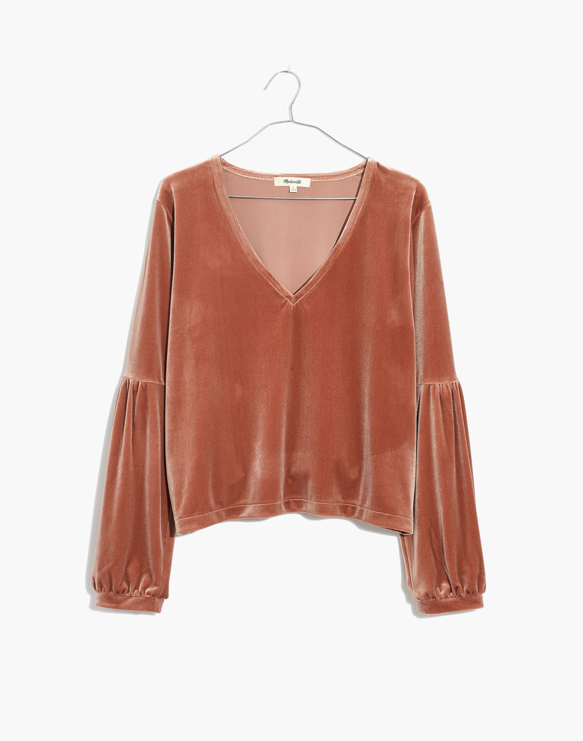 velvet bubble-sleeve top
