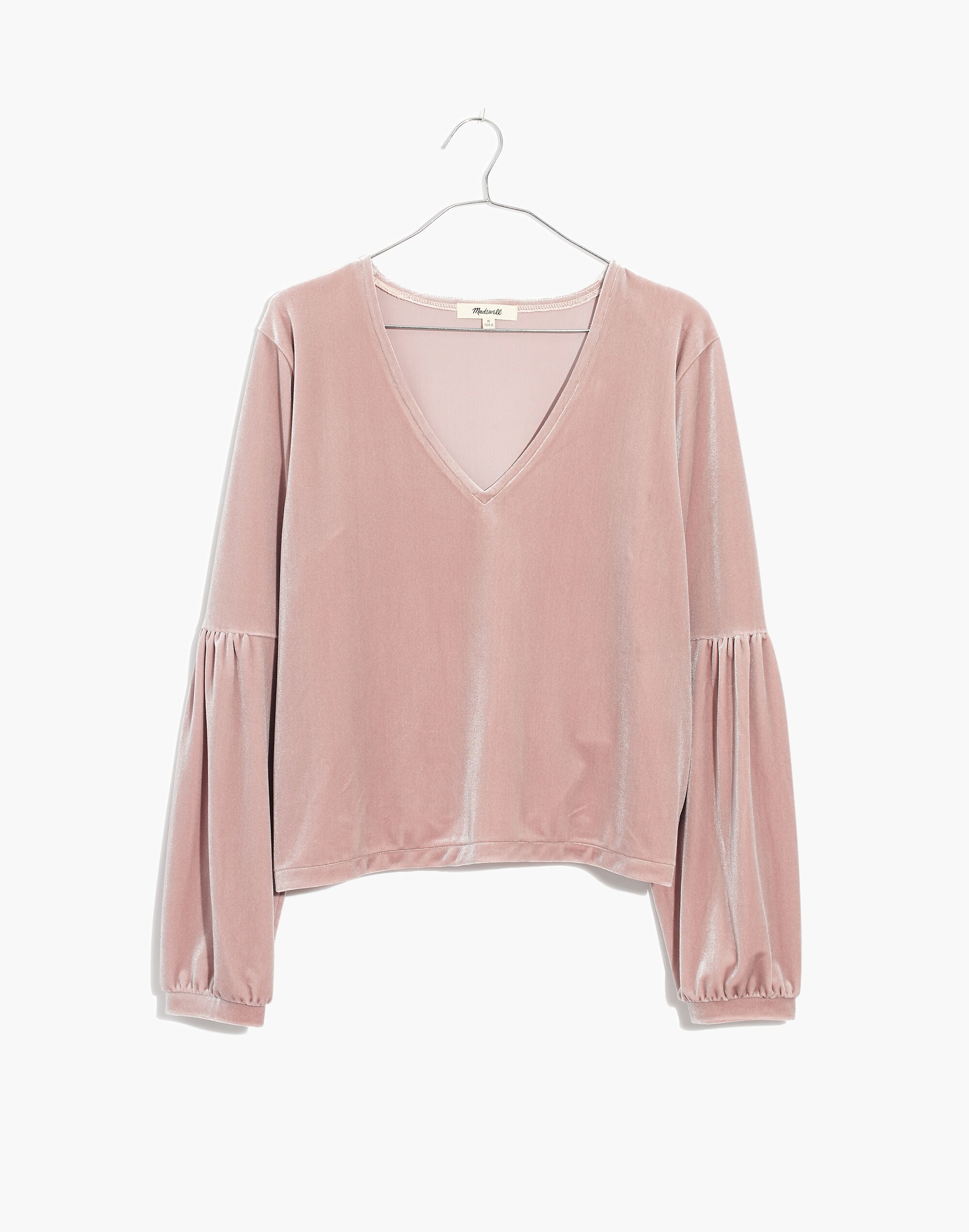 Velvet Bubble-Sleeve Top