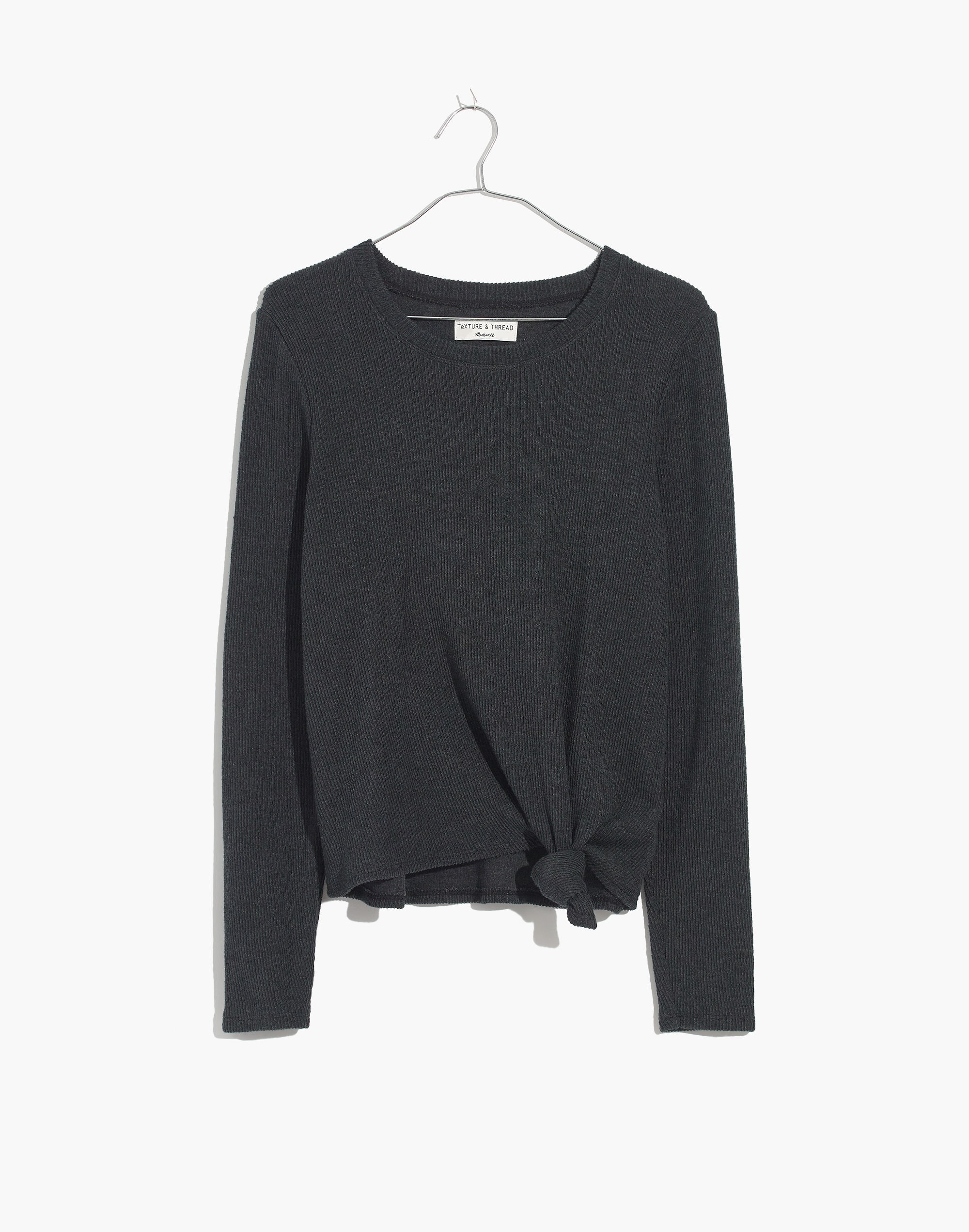 Texture &amp; Thread Jacquard Knot-Front Top