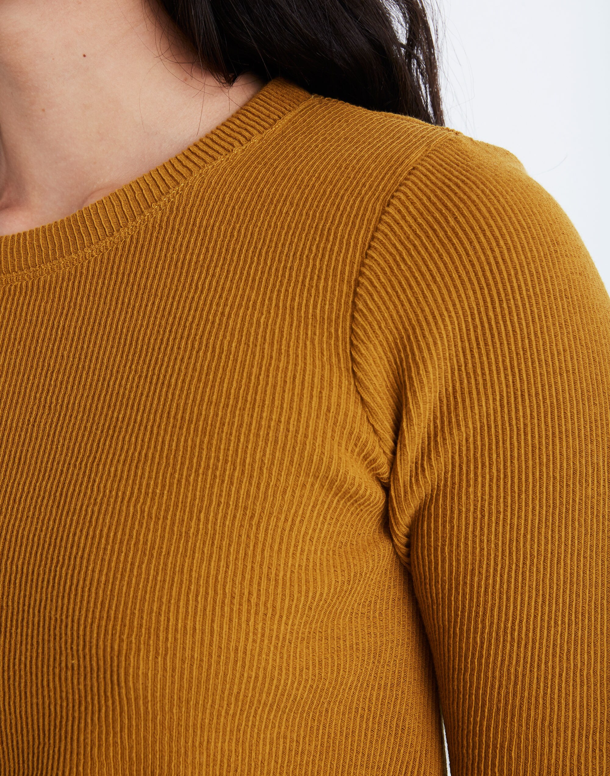 Texture &amp; Thread Jacquard Knot-Front Top