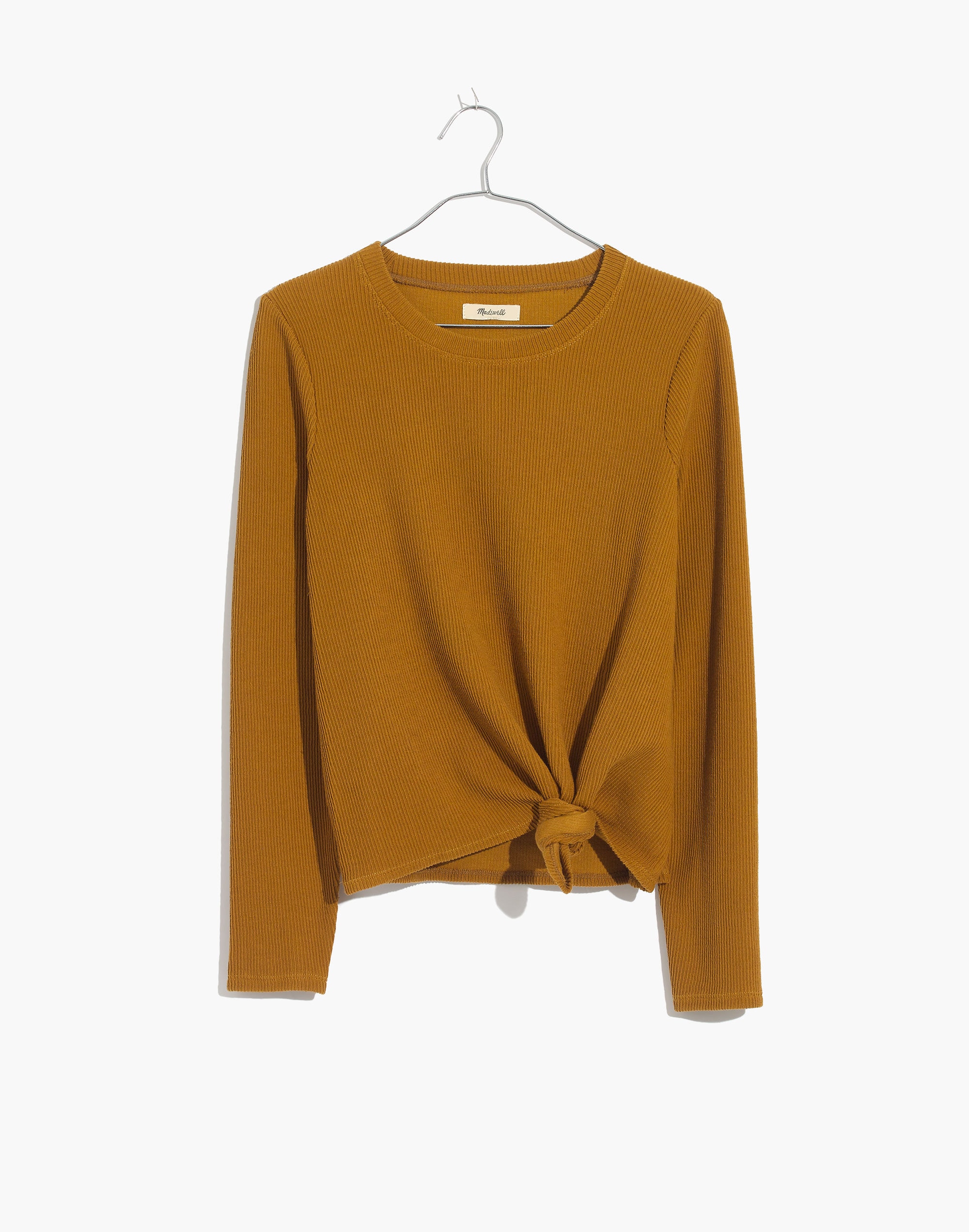 Texture &amp; Thread Jacquard Knot-Front Top