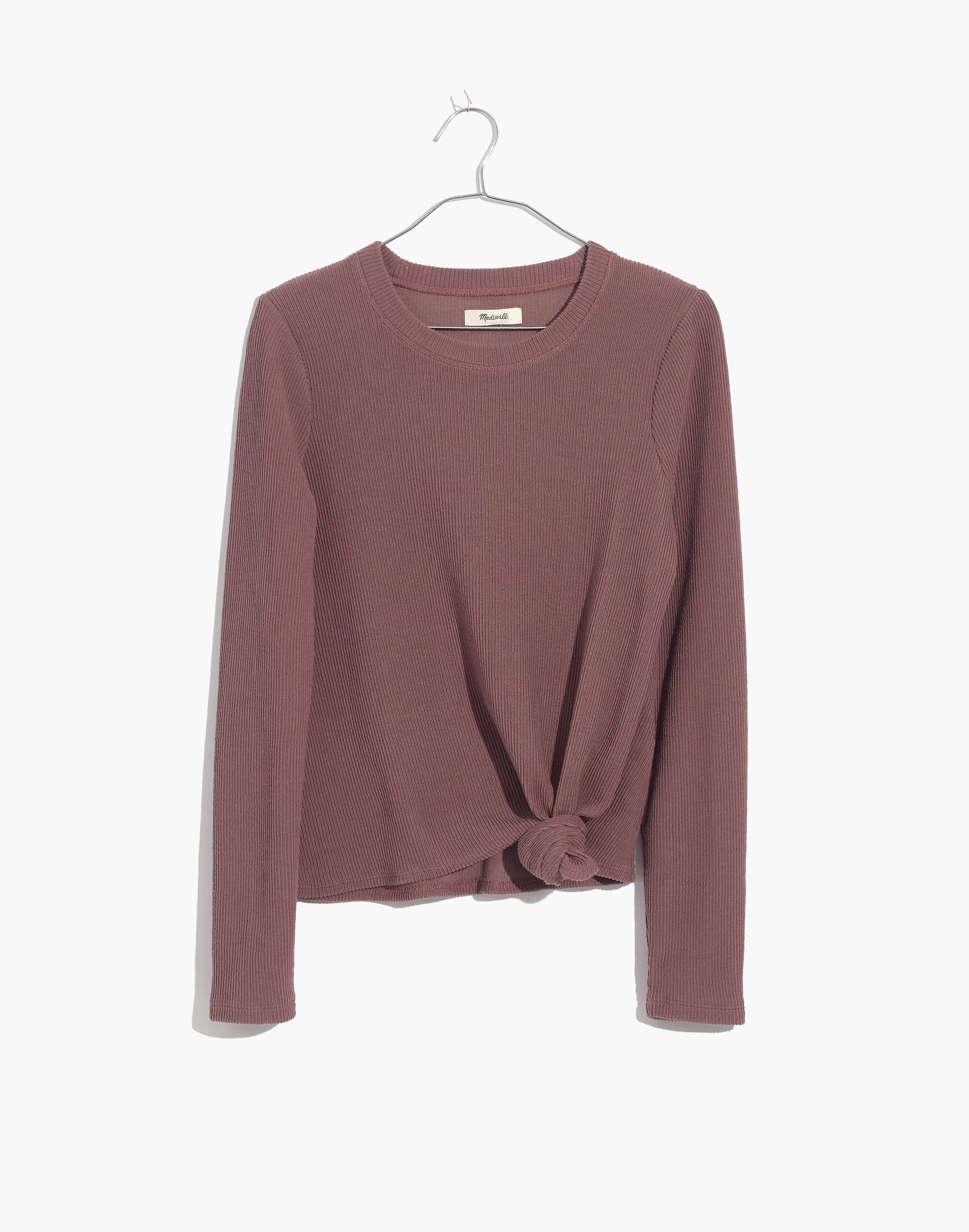 Texture &amp; Thread Jacquard Knot-Front Top