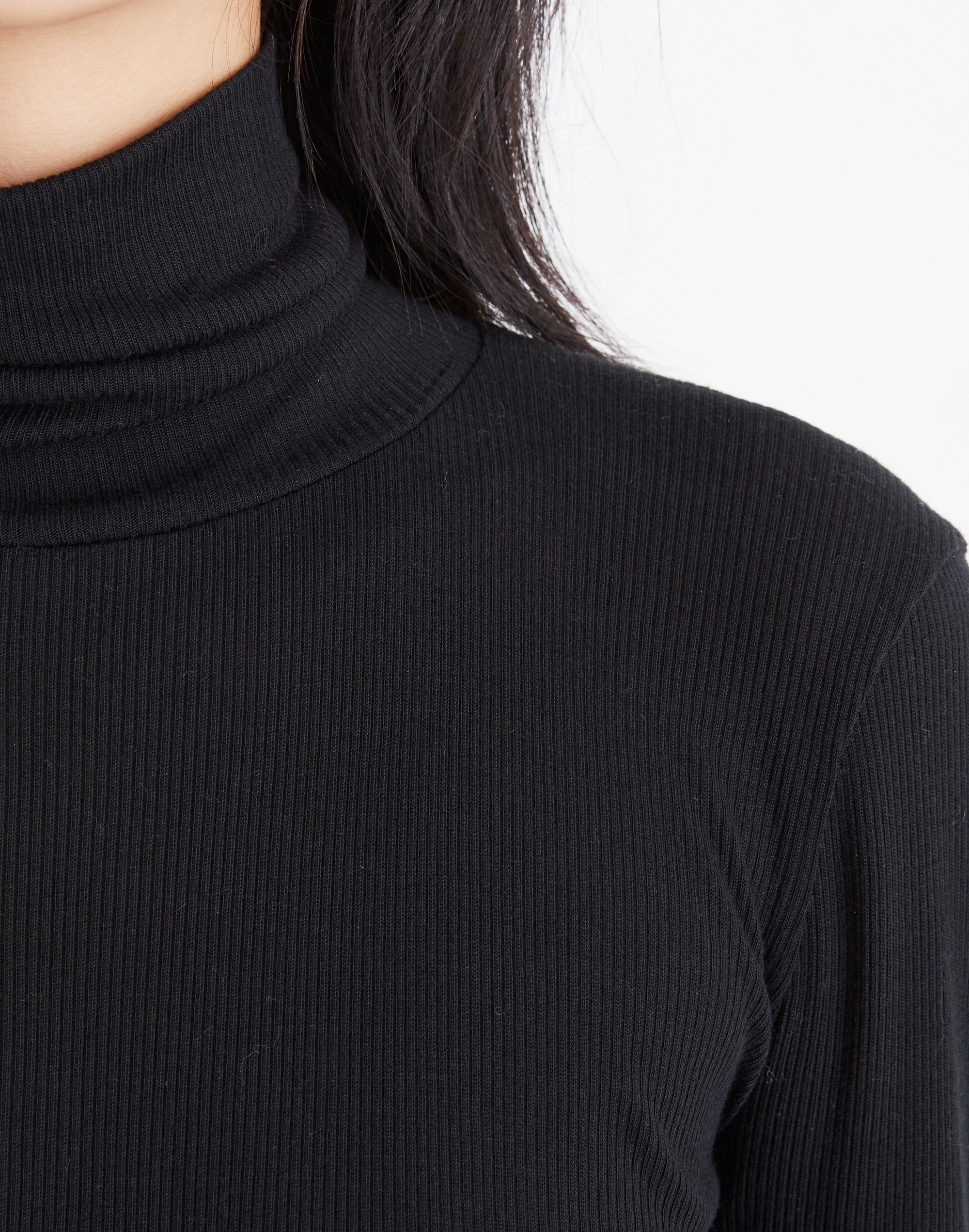 Fine Ribbed Turtleneck Top