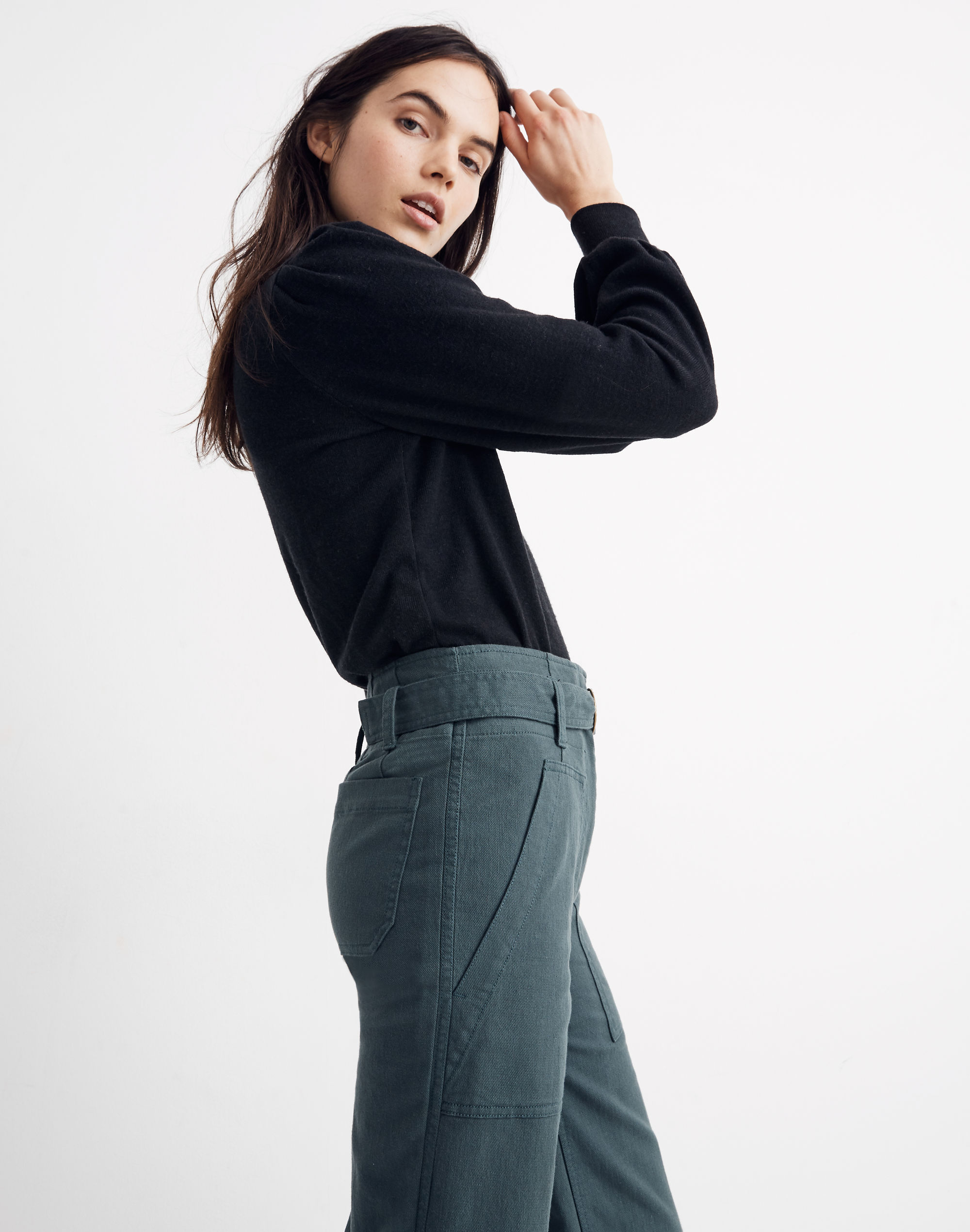 Puff-Sleeve Mockneck Top