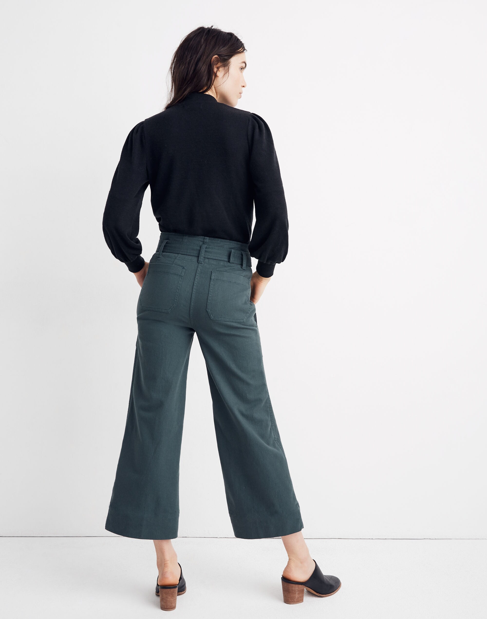 Puff-Sleeve Mockneck Top