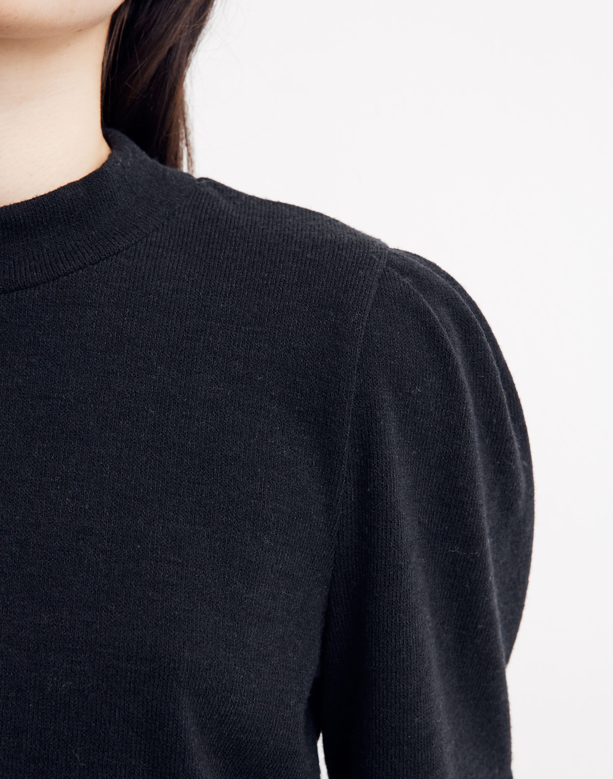 Puff-Sleeve Mockneck Top