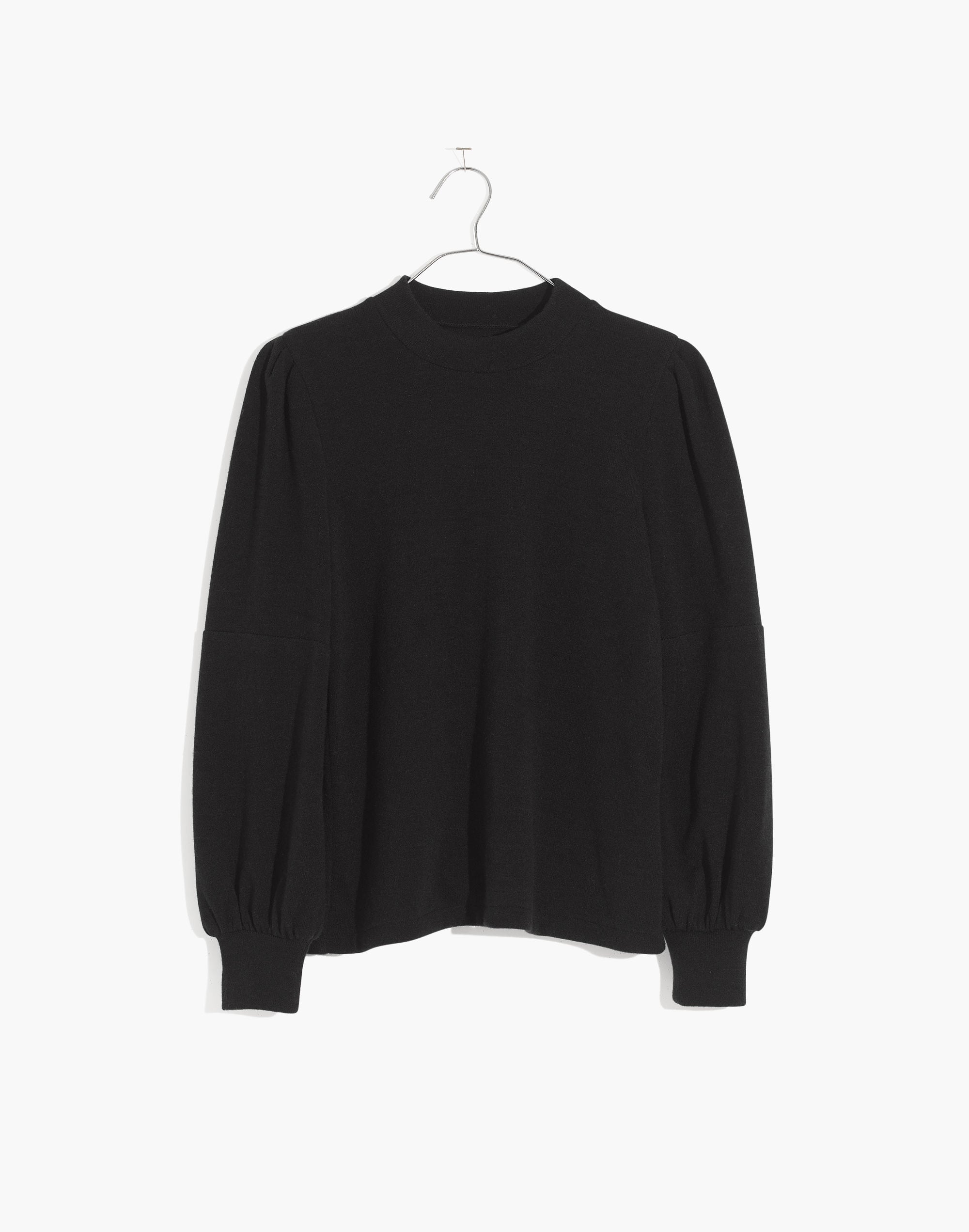 Puff-Sleeve Mockneck Top