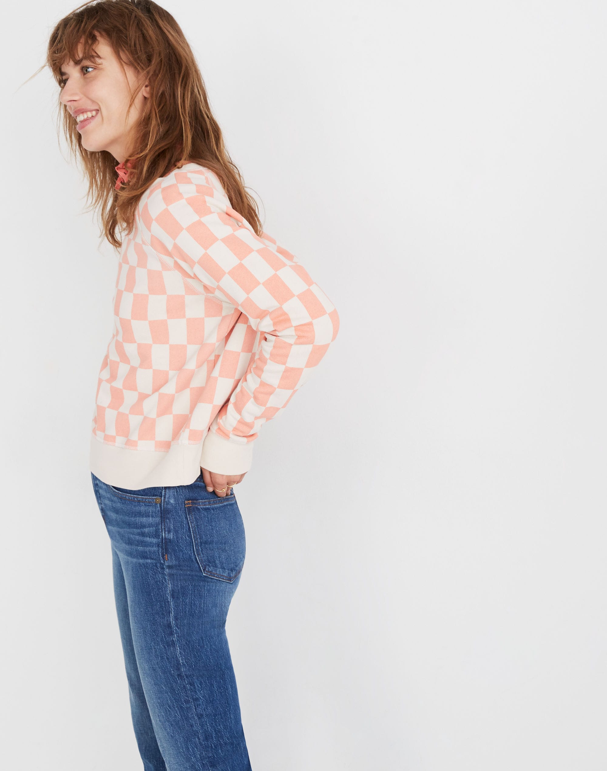 Checkerboard Shrunken Sweatshirt