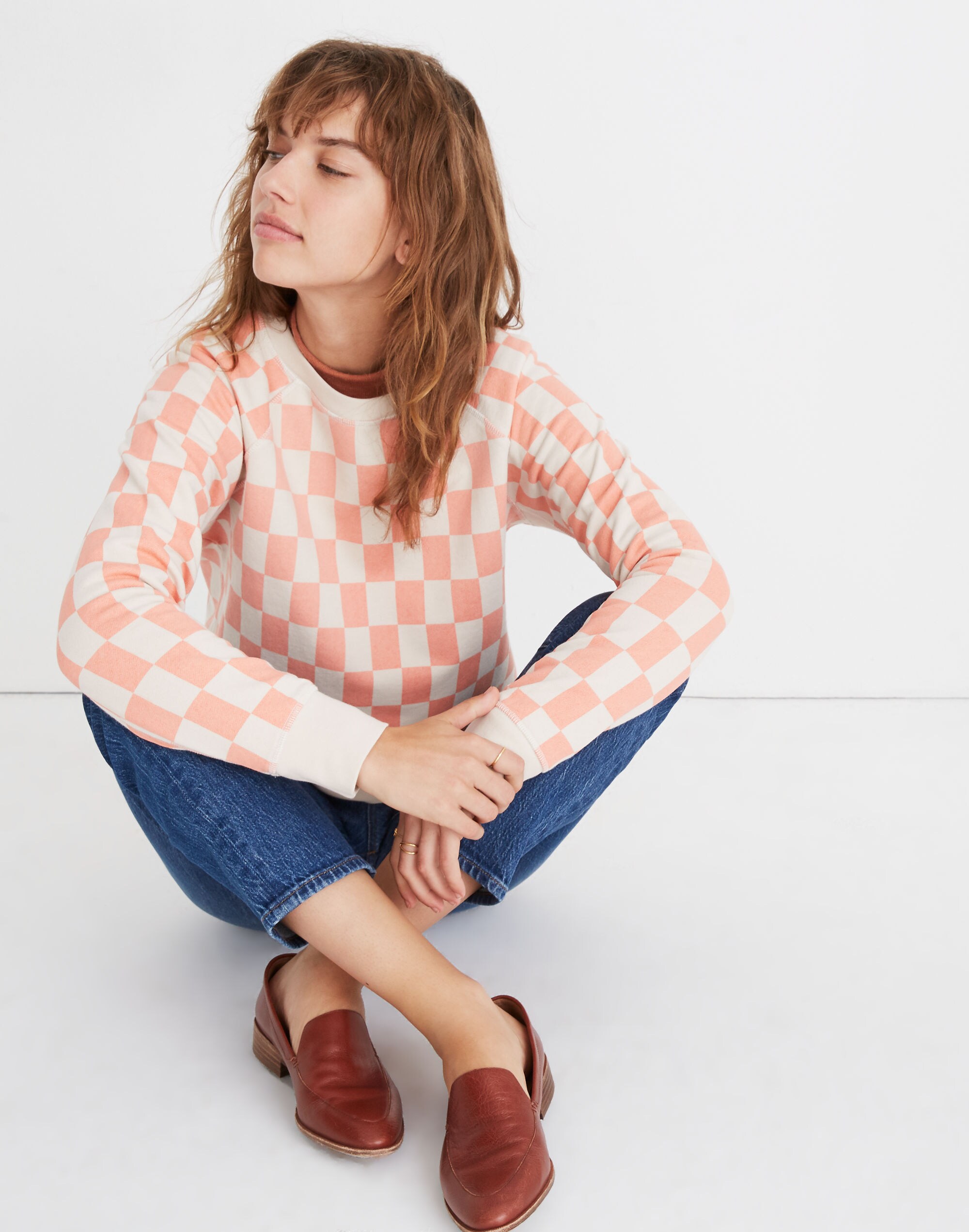 Checkerboard Shrunken Sweatshirt