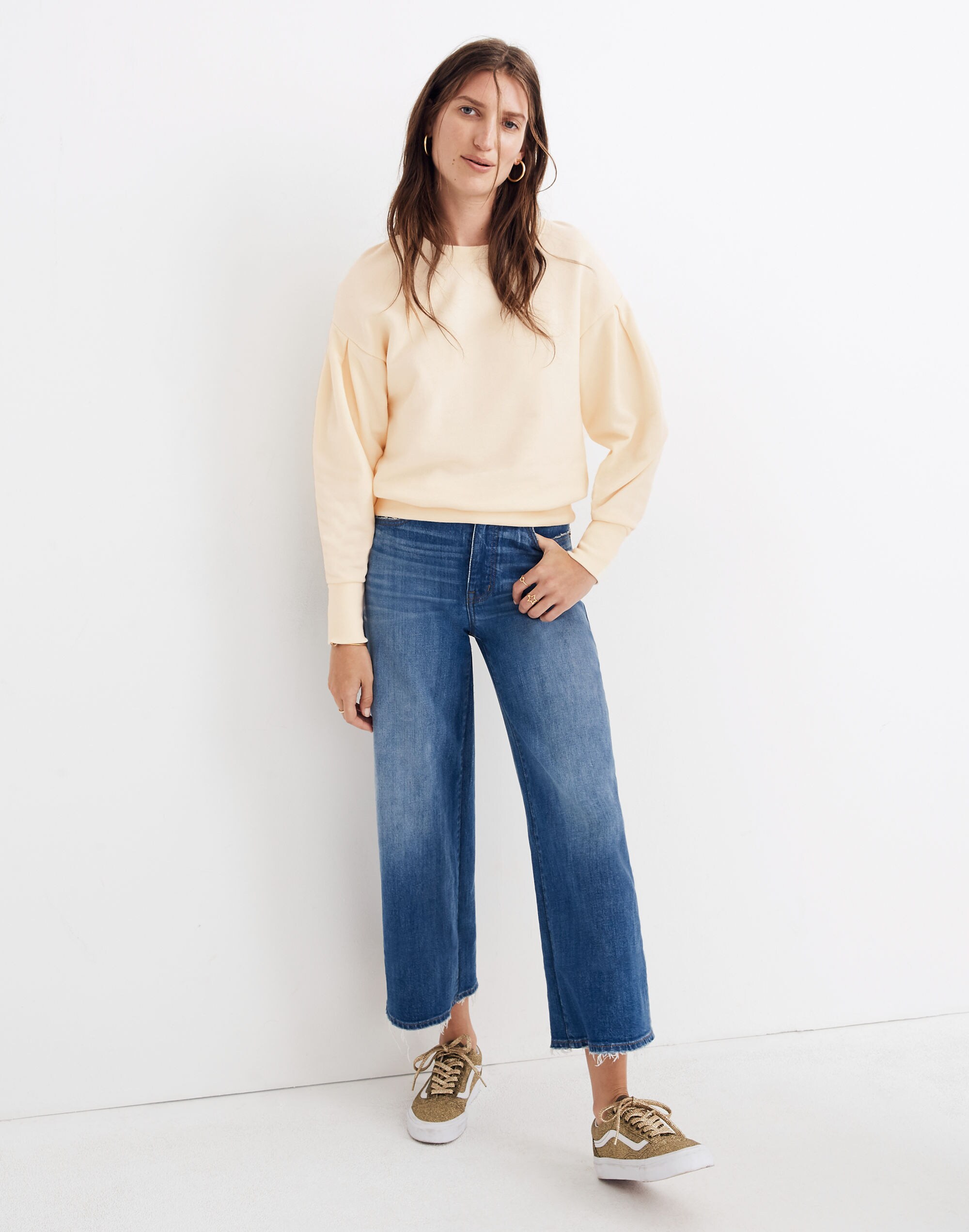 Pleat-Sleeve Sweatshirt