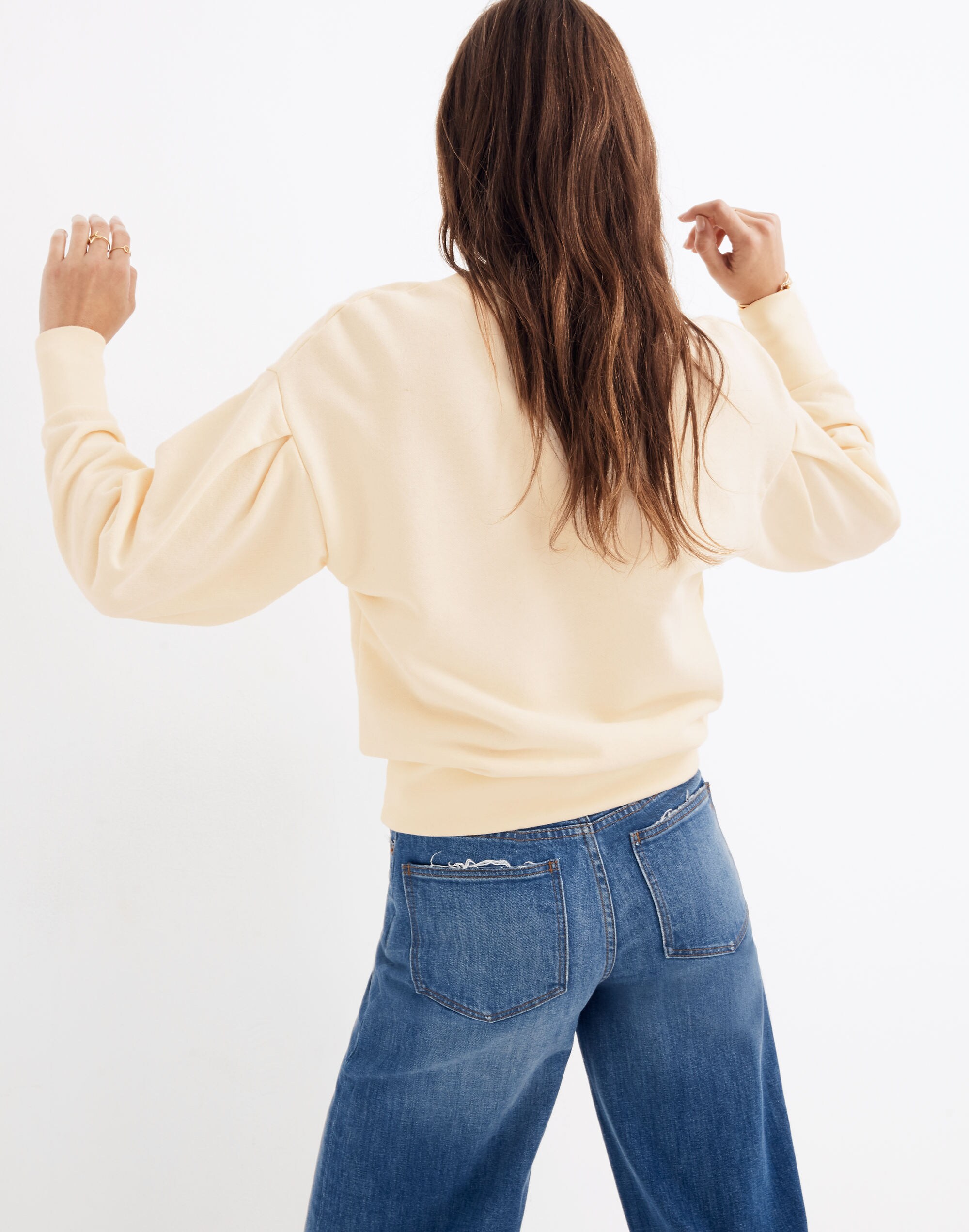 Pleat-Sleeve Sweatshirt