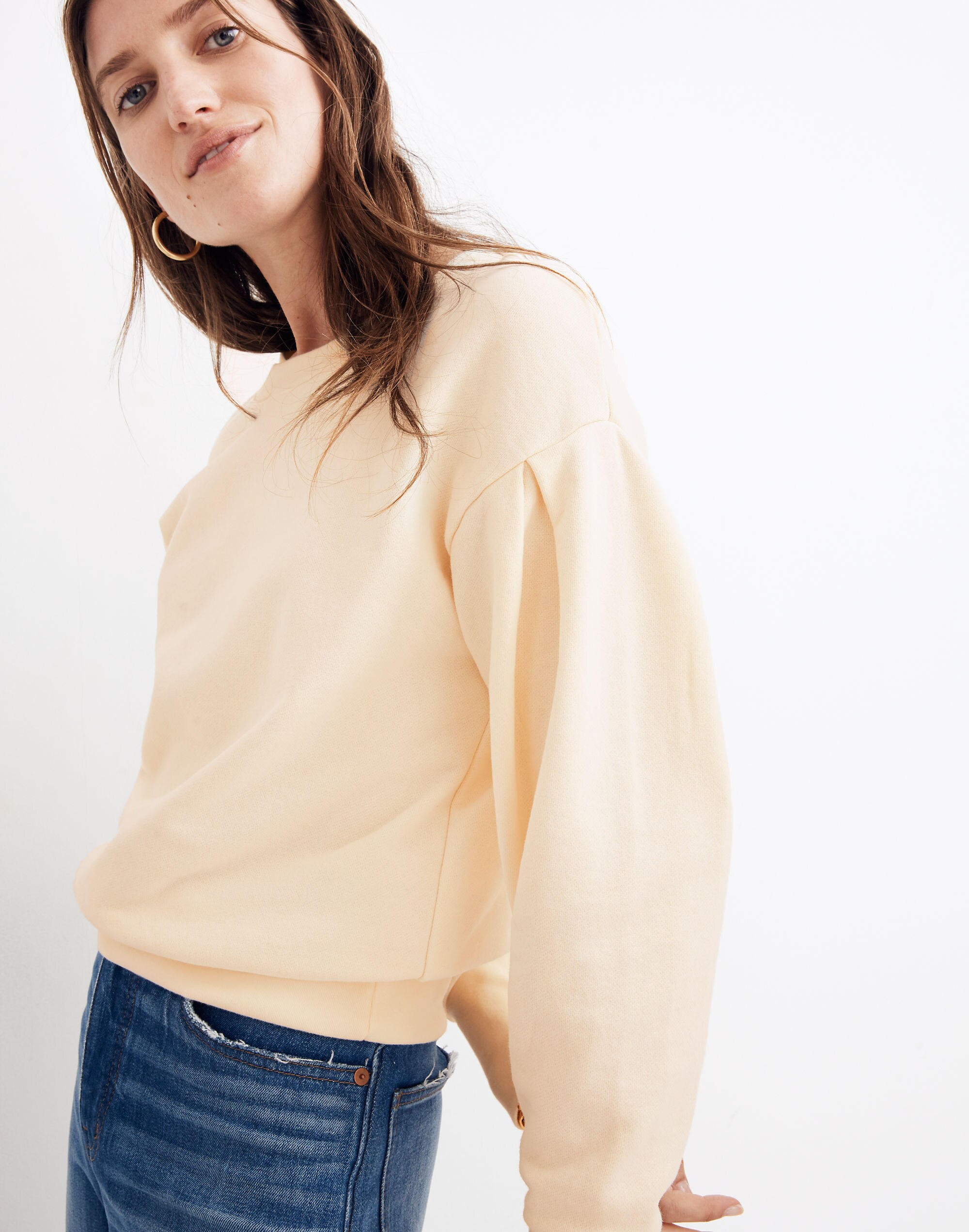 Pleat-Sleeve Sweatshirt