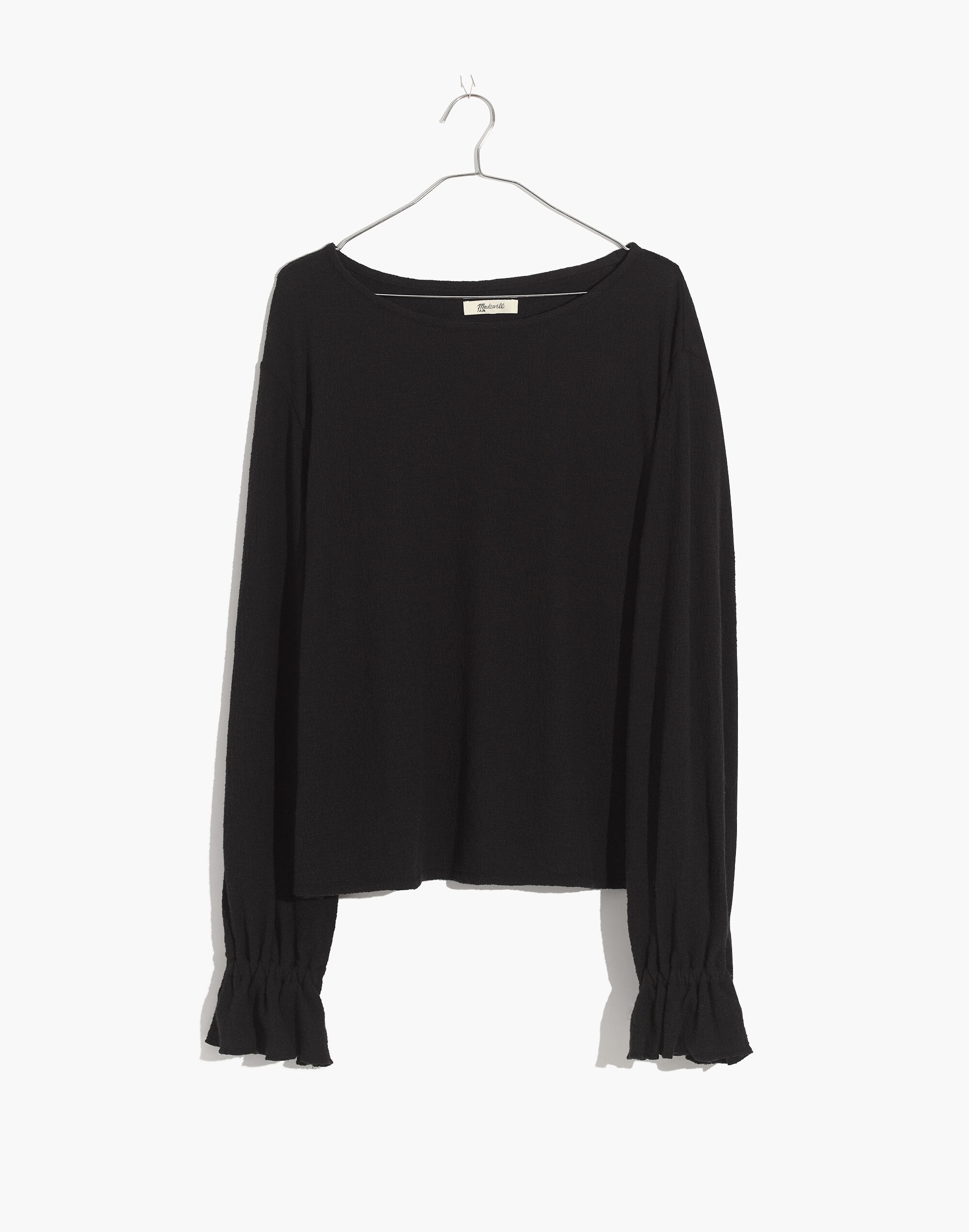 texture &amp; thread ruffle-cuff top