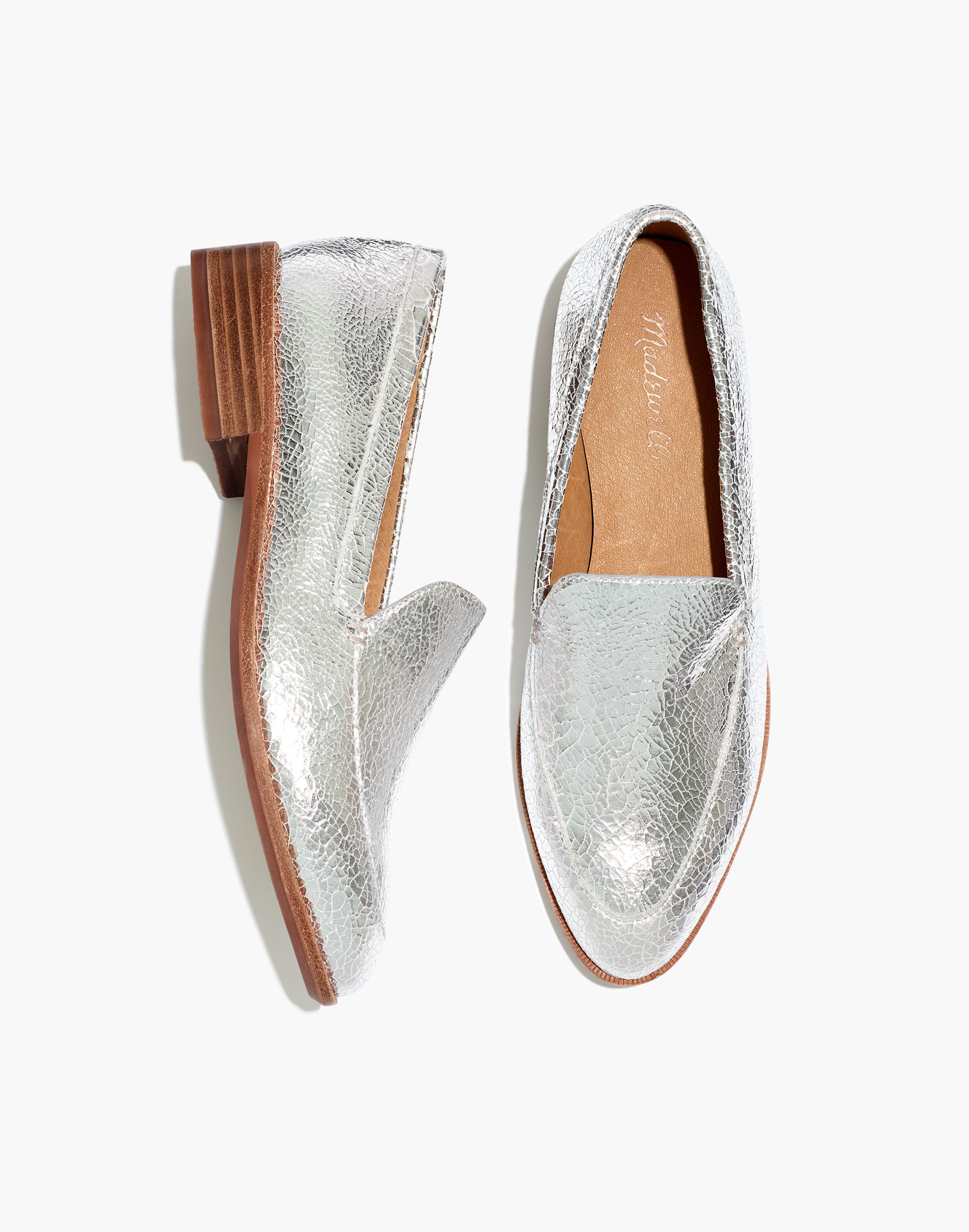 The Frances Loafer in Crackle Metallic