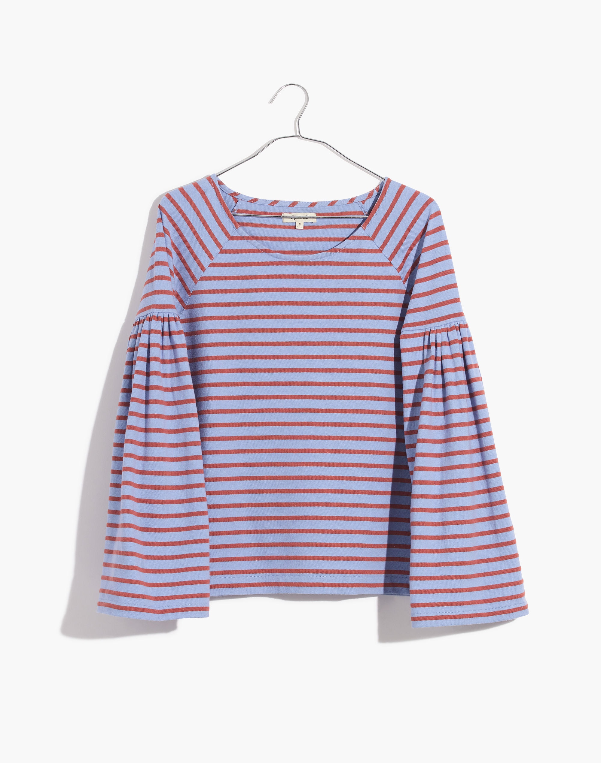 Shirred-Sleeve Sailor Top