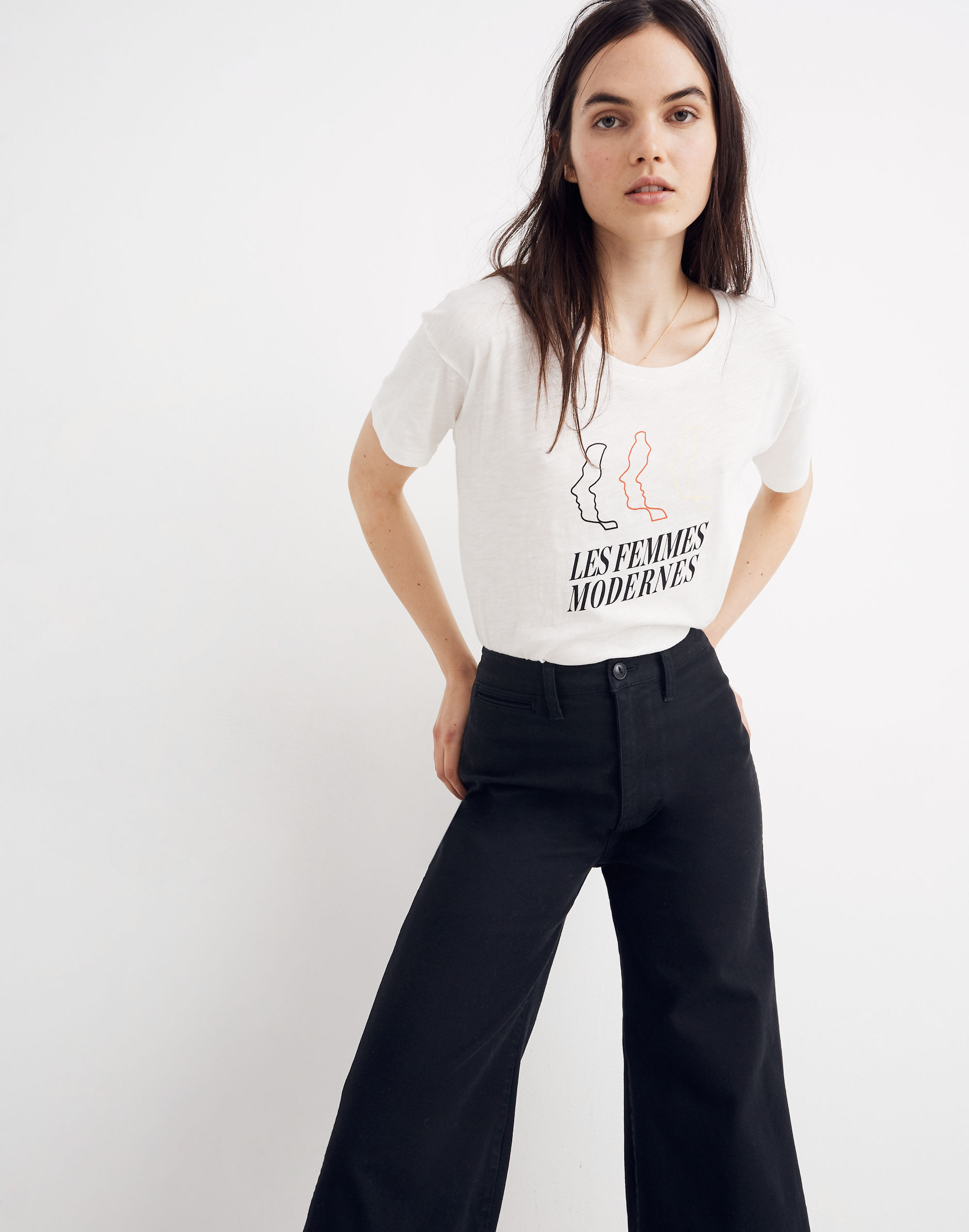 Les Femmes Modernes Whisper Cotton Crewneck Tee