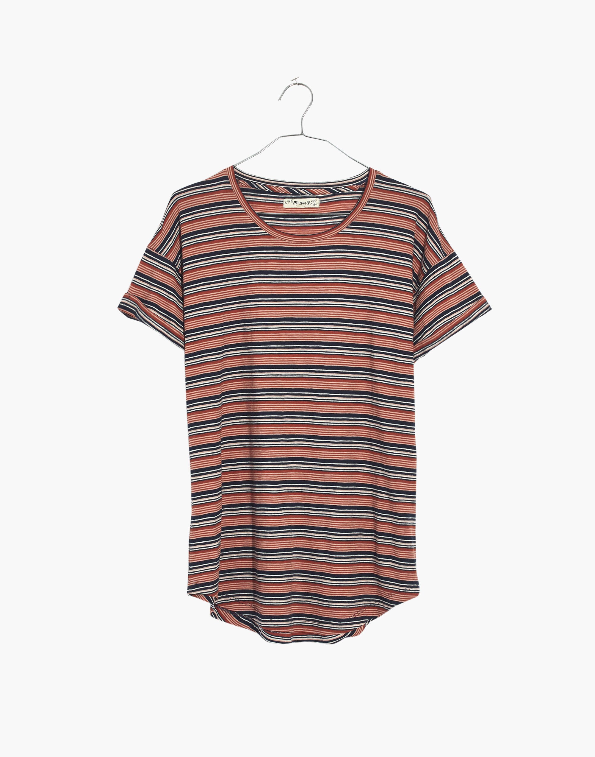 Whisper Cotton Crewneck Tee in Nealy Stripe