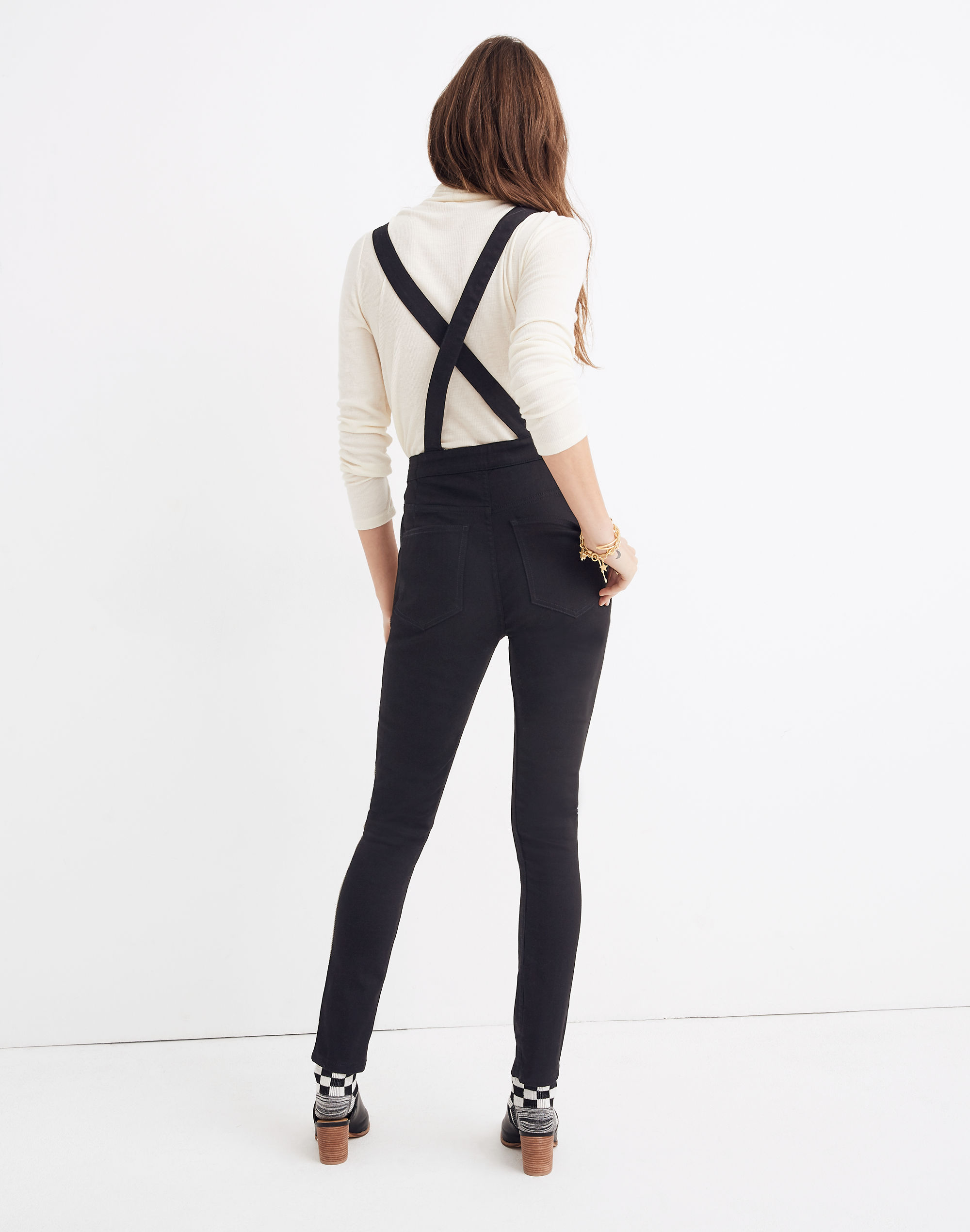 Skinny Overalls: Metallic Piping Edition