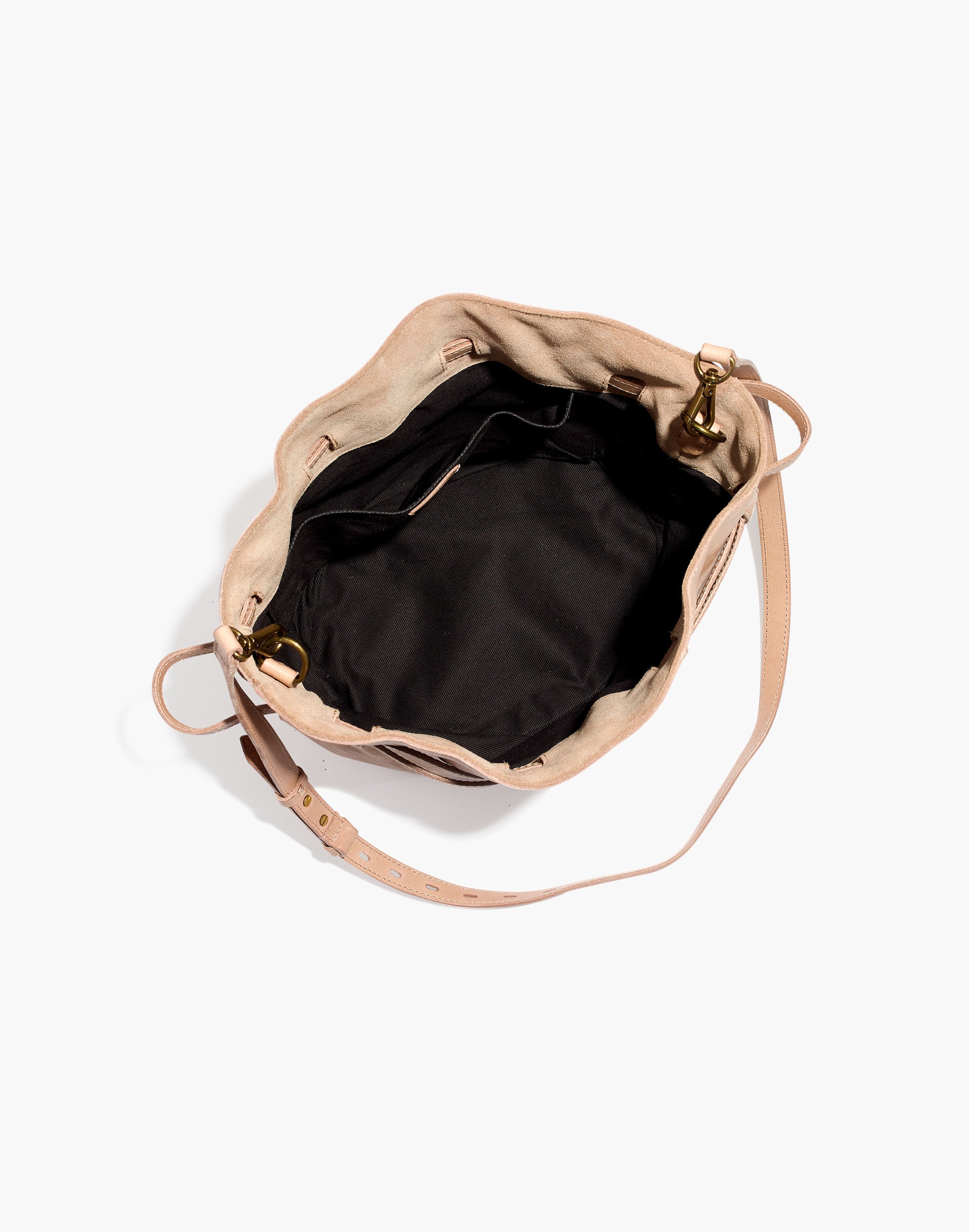 The Florence Drawstring Bucket Bag in Leather