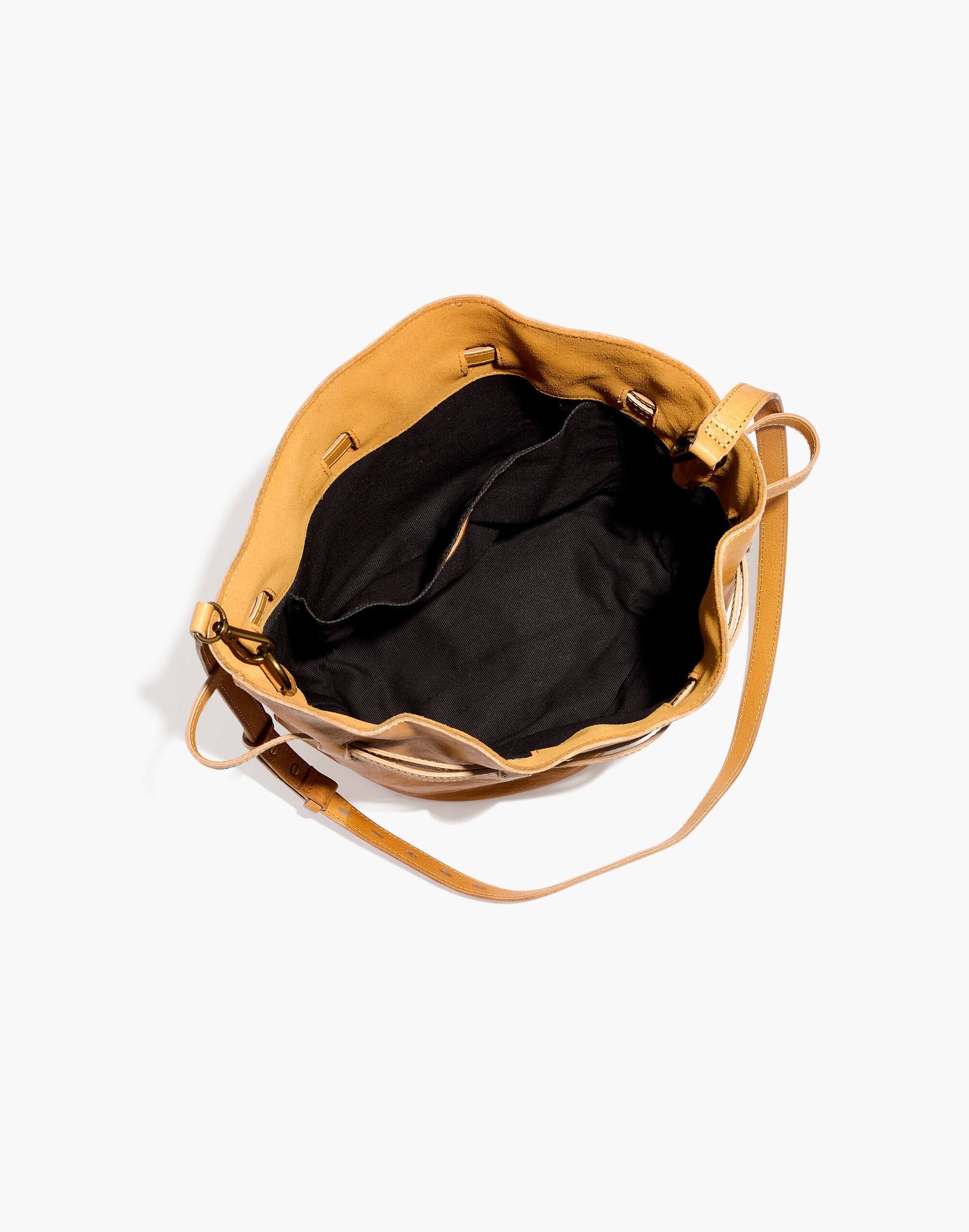 The Florence Drawstring Bucket Bag in Leather