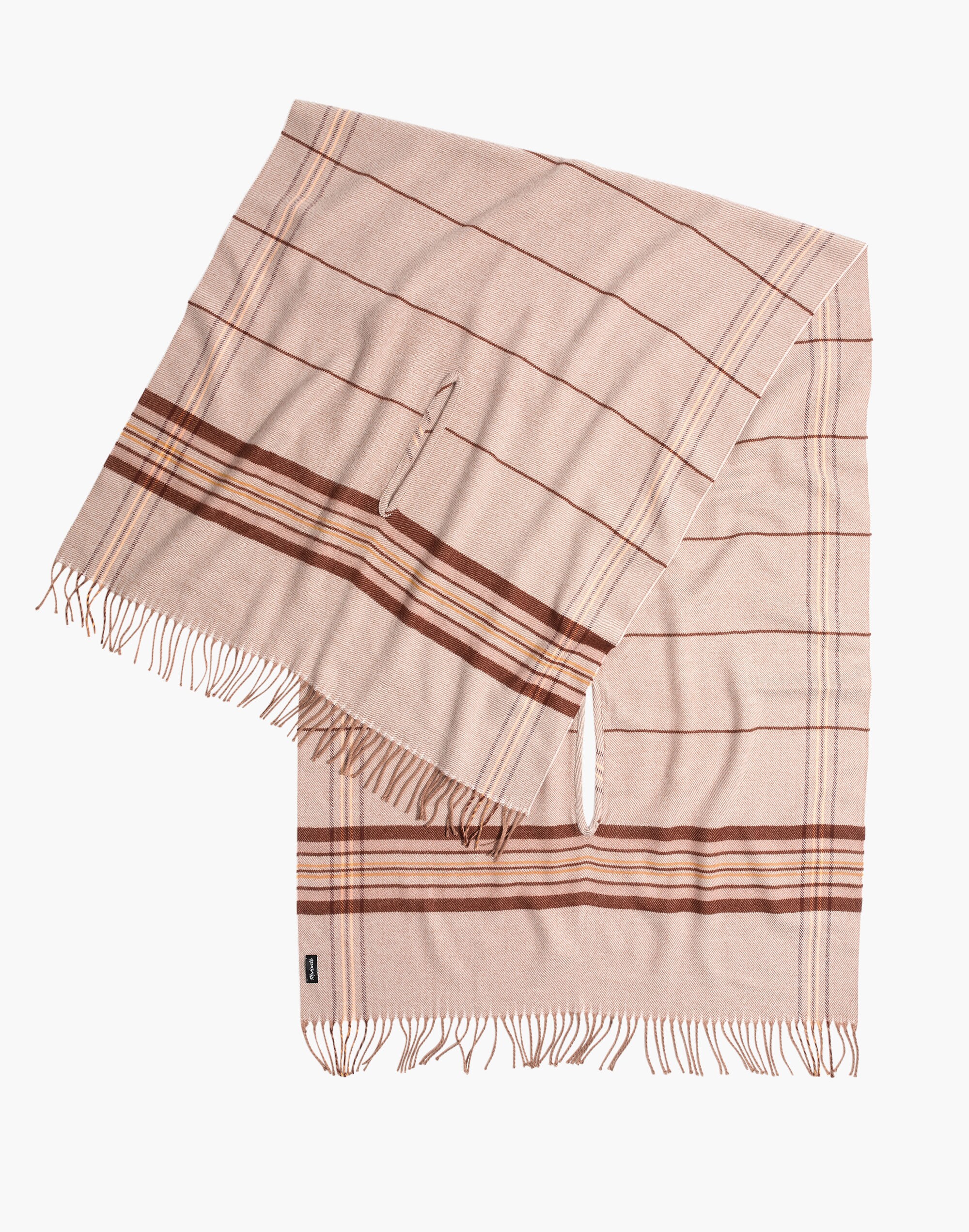 Placed Plaid Cape Scarf