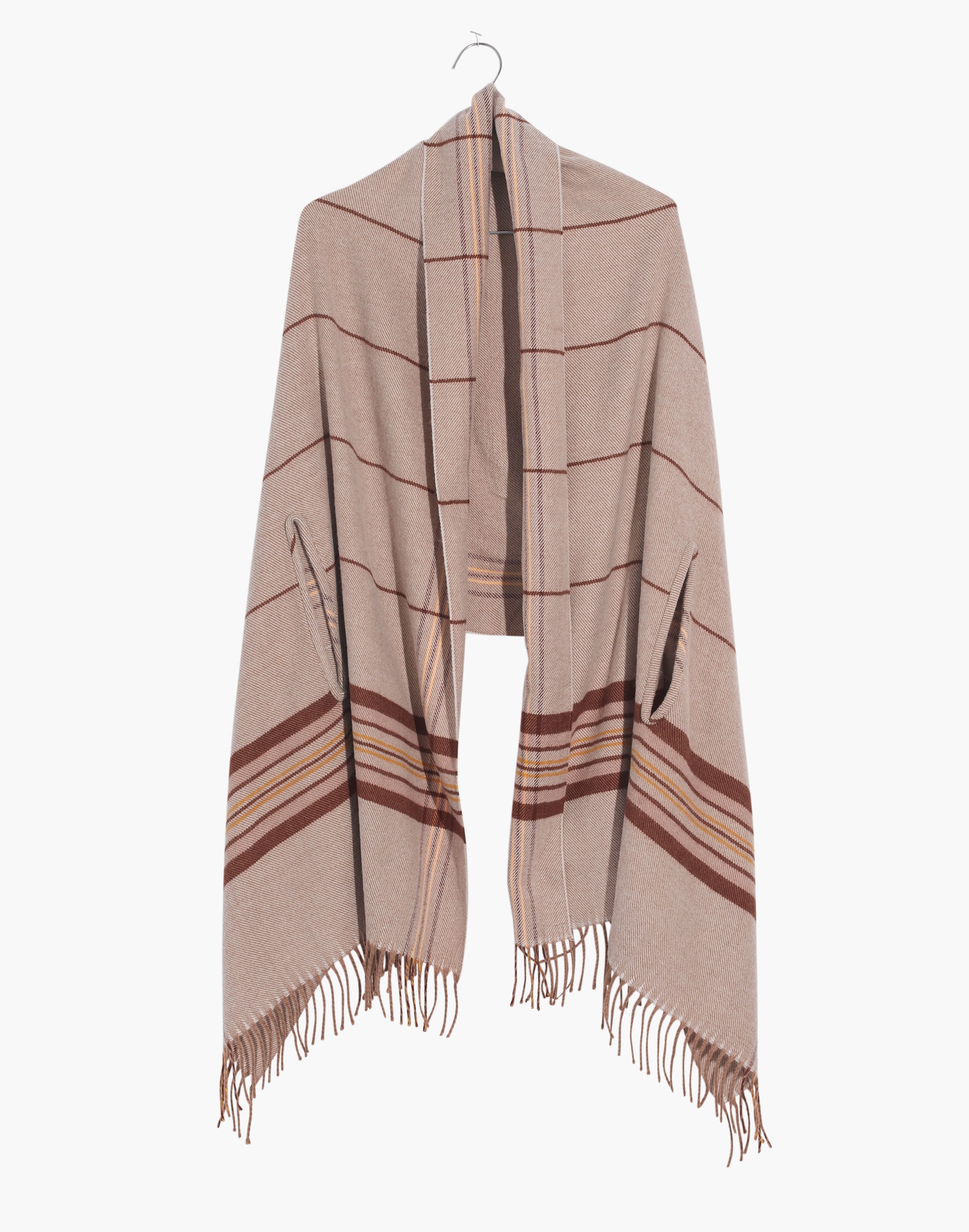 Placed Plaid Cape Scarf