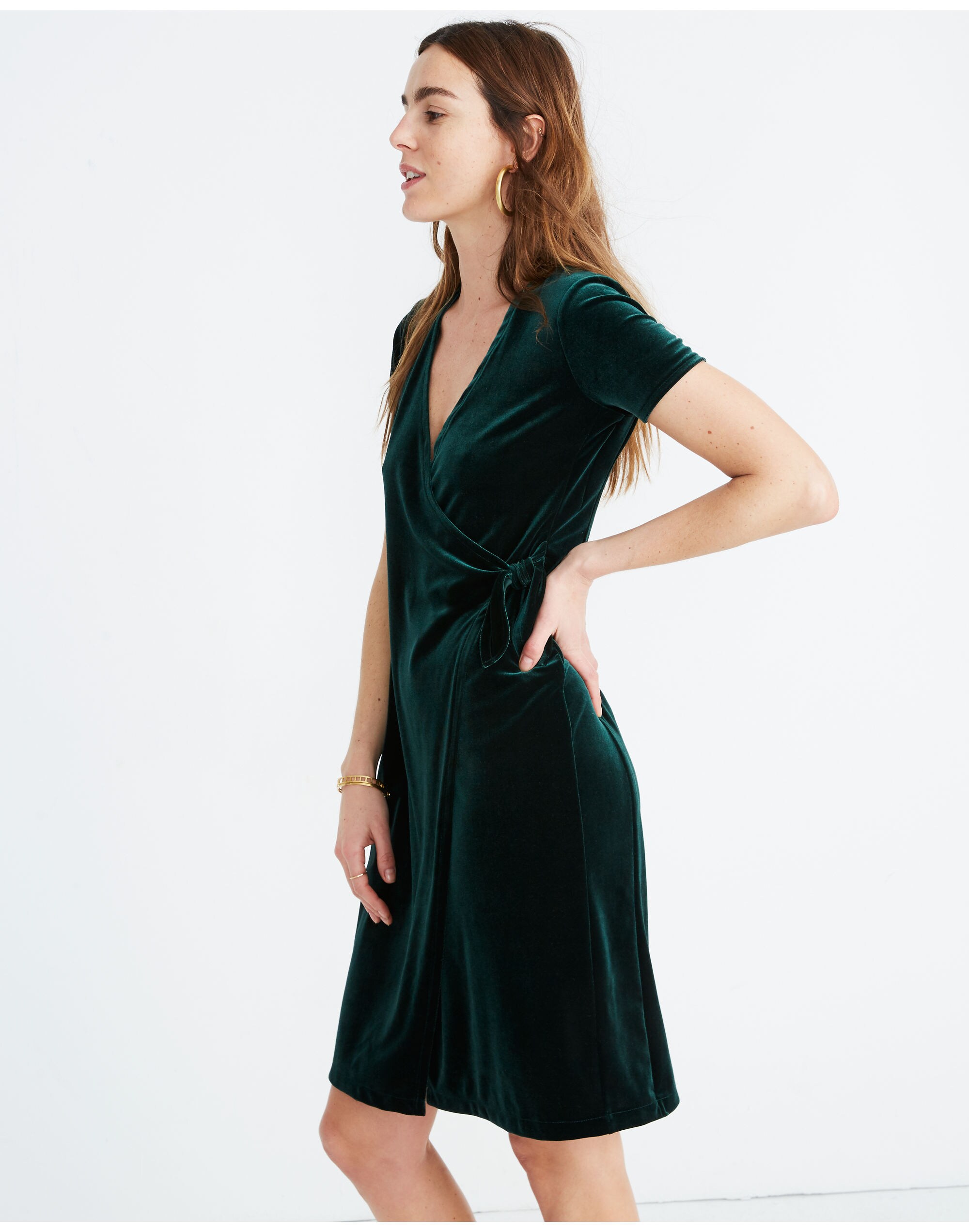 Velvet Side-Tie Dress