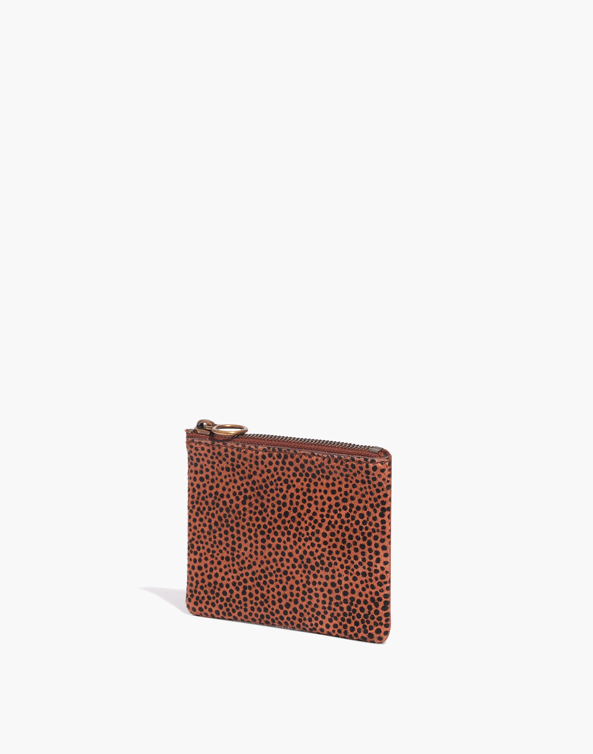 The Leather Pouch Wallet in Spotted Calf Hair