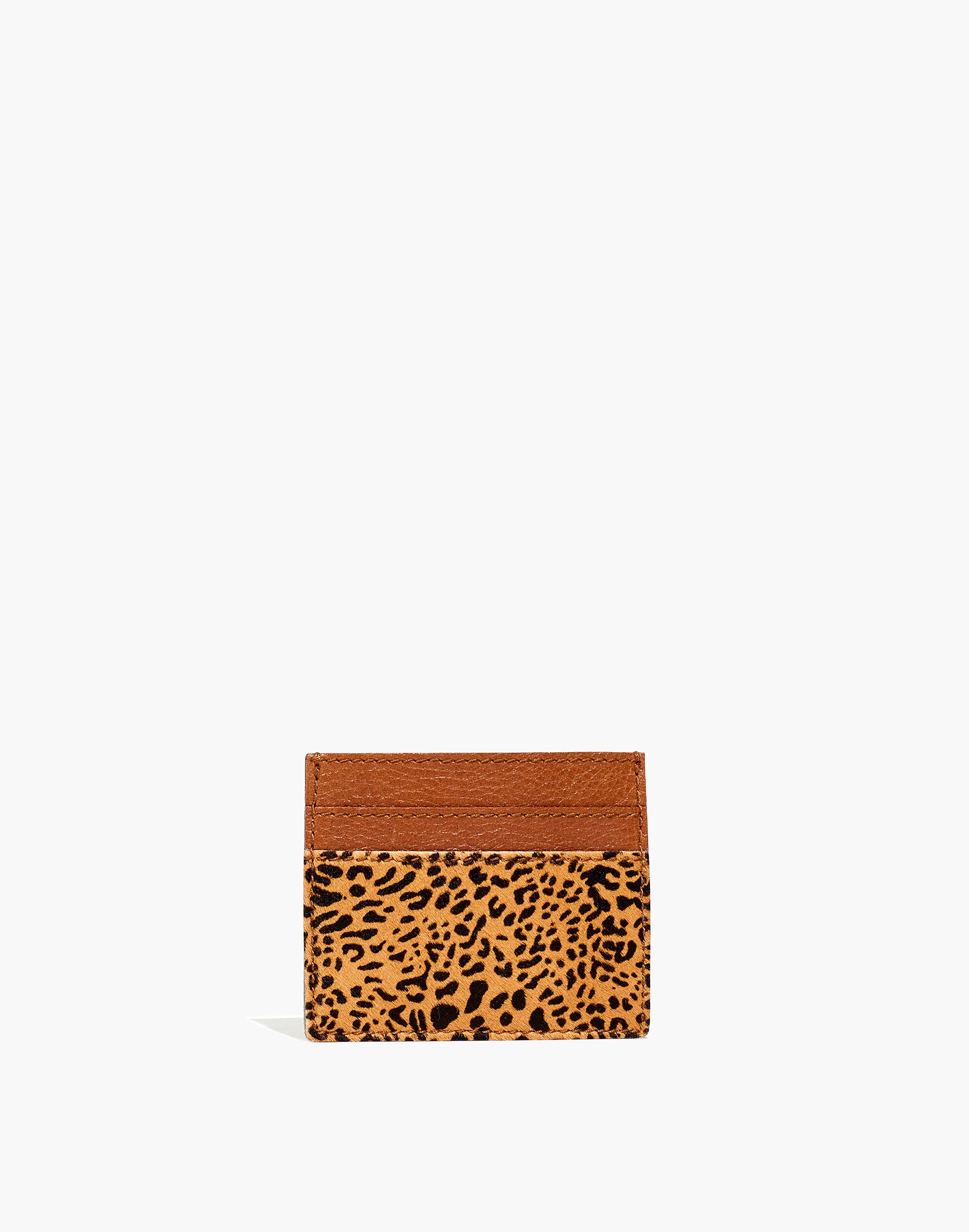 The Leather Card Case in Leopard Calf Hair