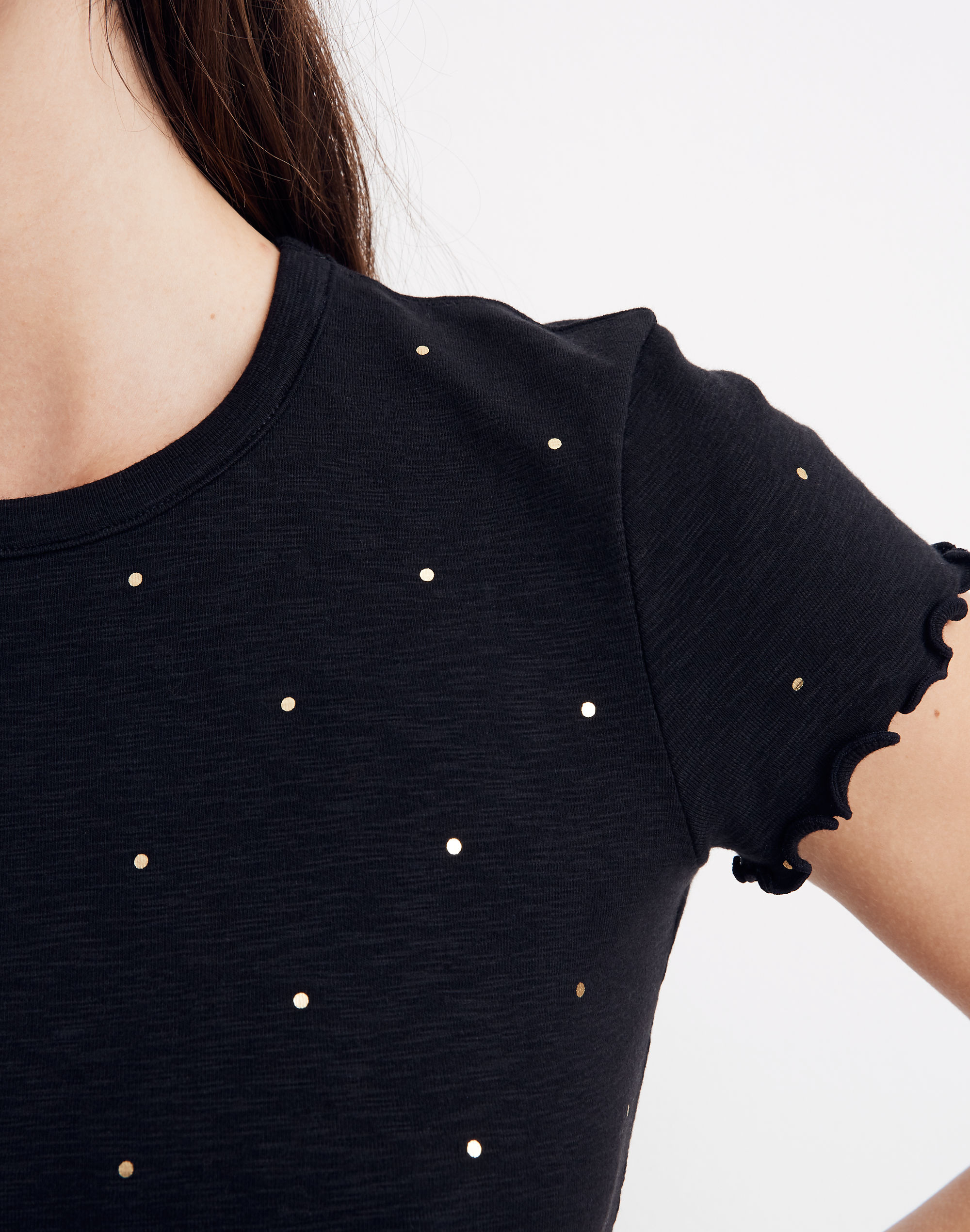 Baby Tee in Metallic Dot