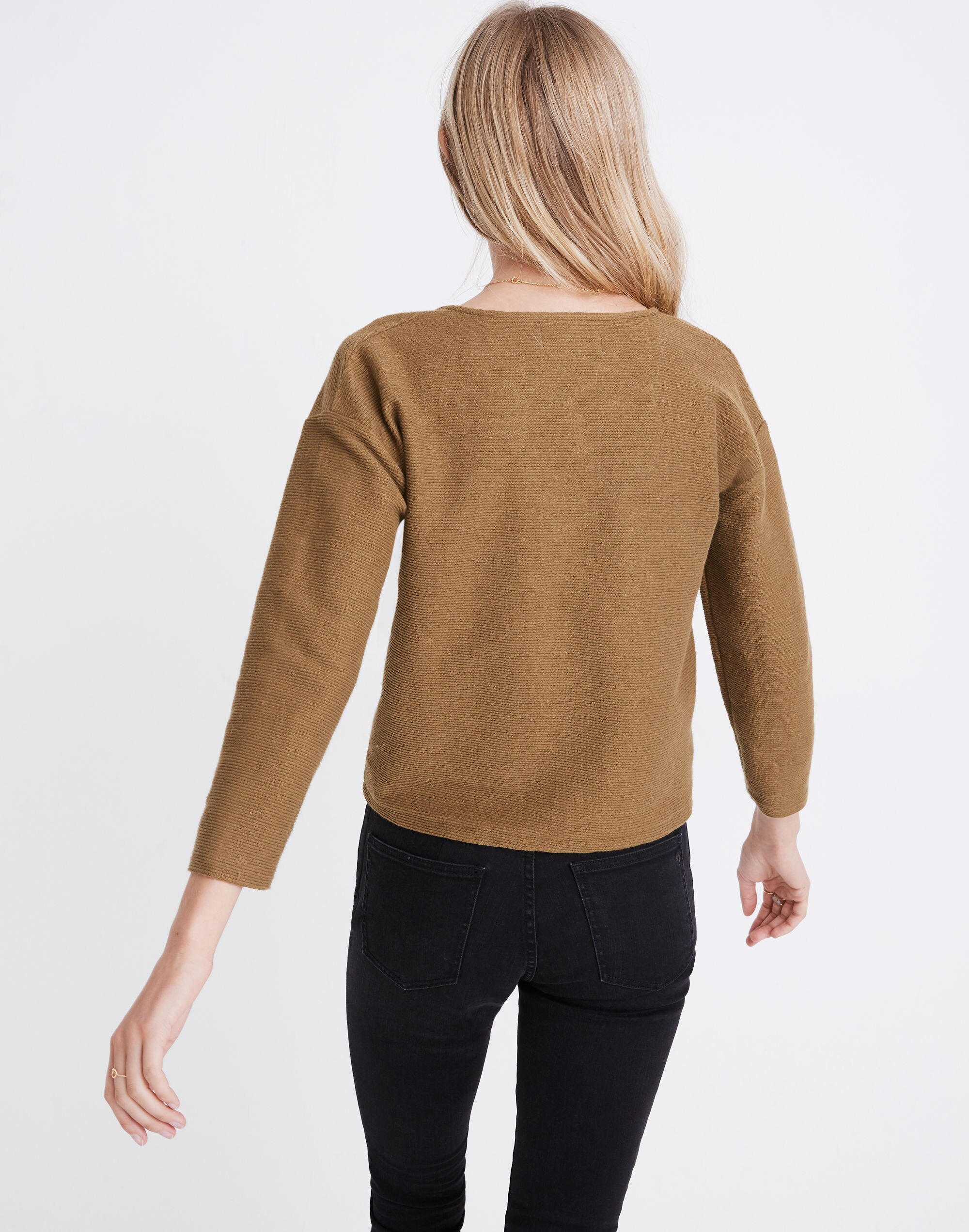 Texture &amp; Thread Long-Sleeve Tie-Front Top