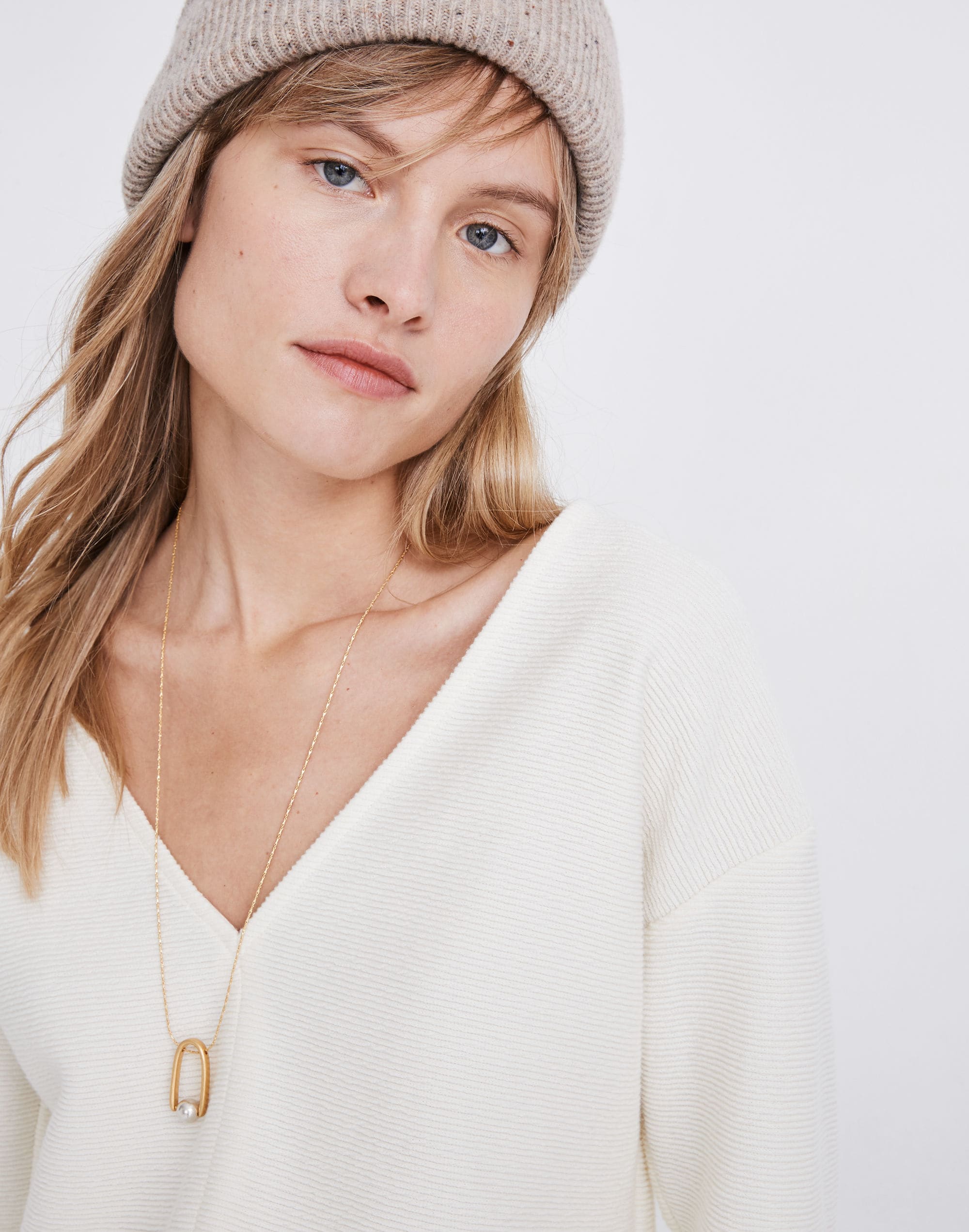 Texture &amp; Thread Long-Sleeve Tie-Front Top