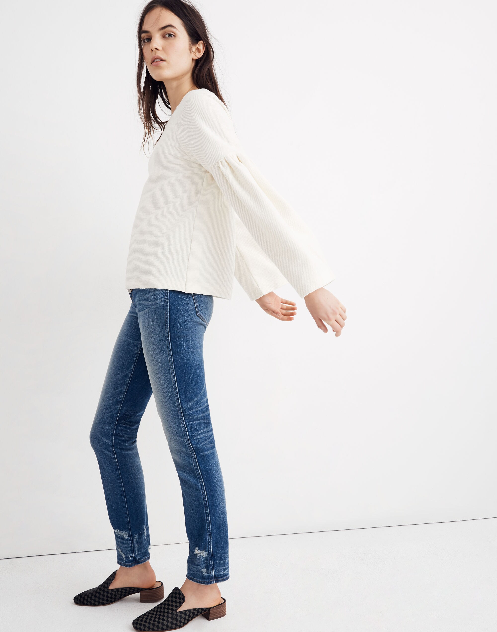 Texture &amp; Thread Shirred-Sleeve Top
