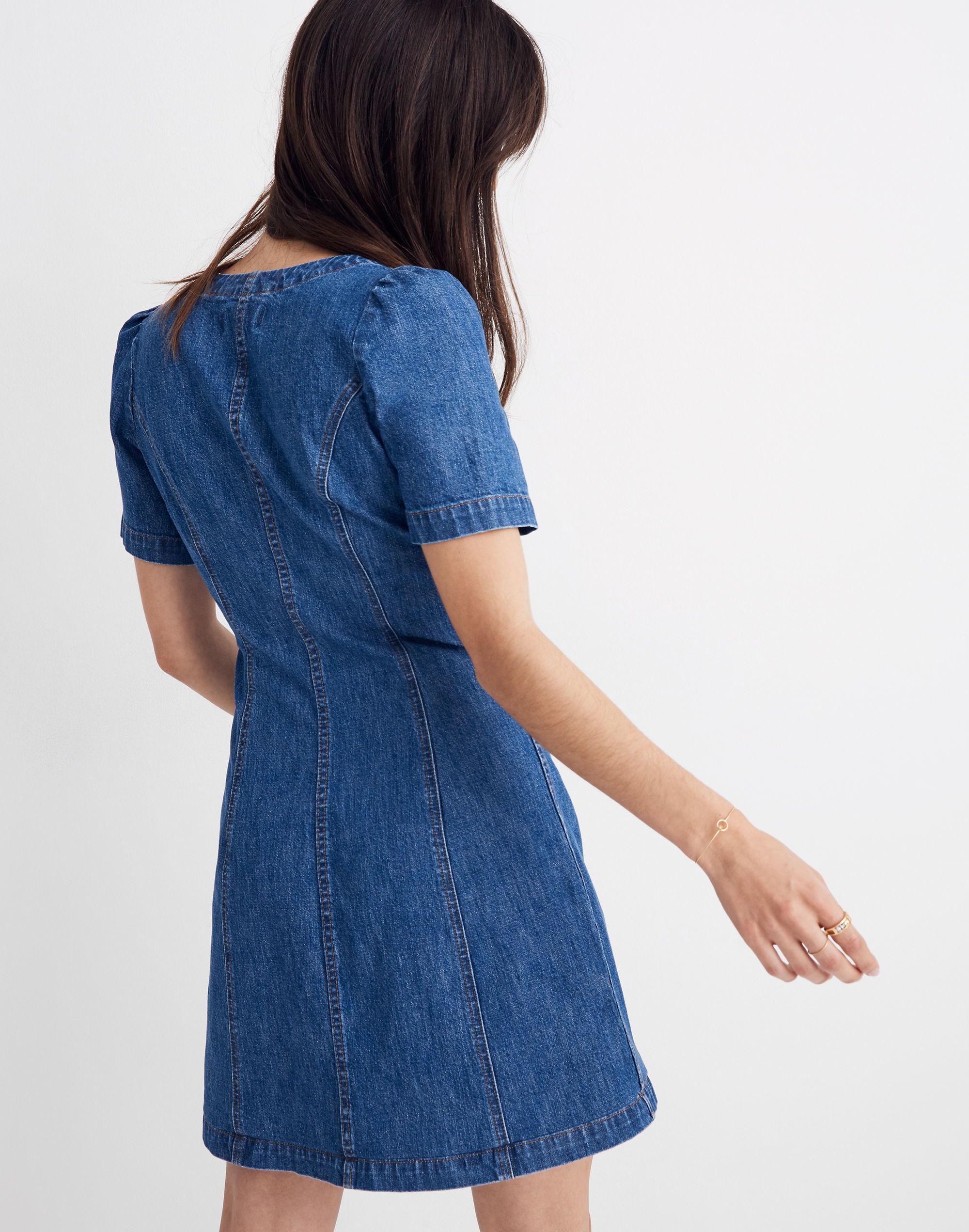 Denim A-line Zip Dress