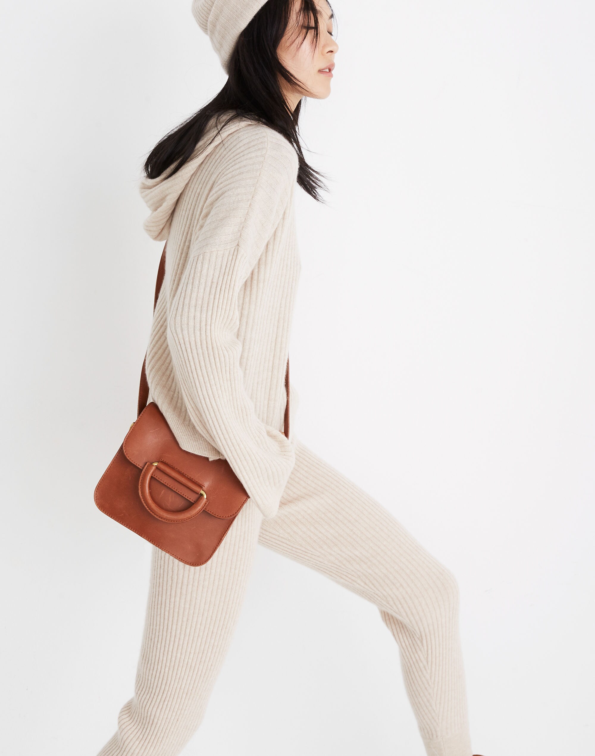 Cashmere Ribbed Hoodie Sweater