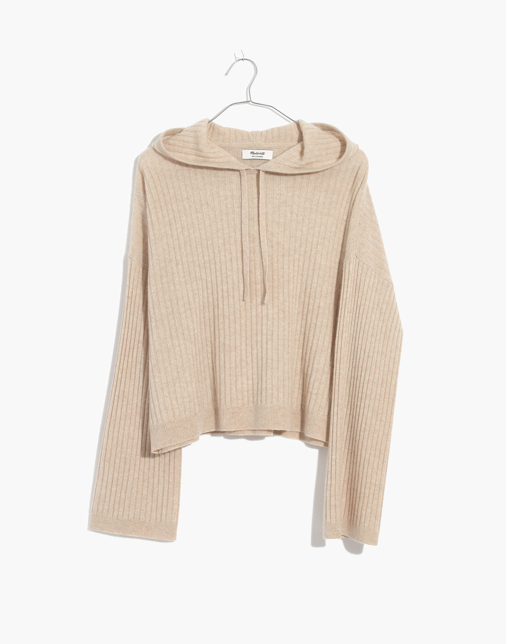 Cashmere Ribbed Hoodie Sweater