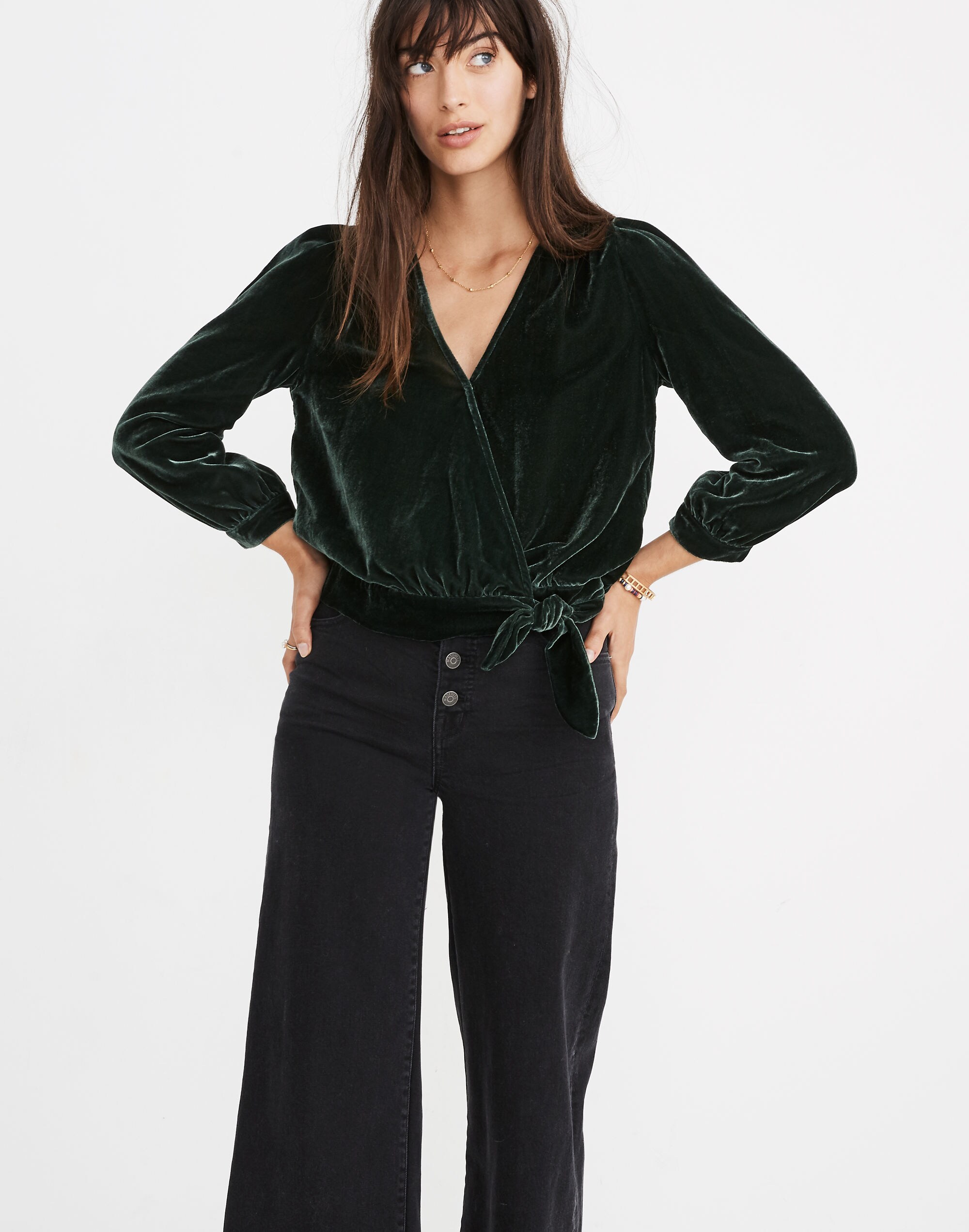 Velvet Wrap Top