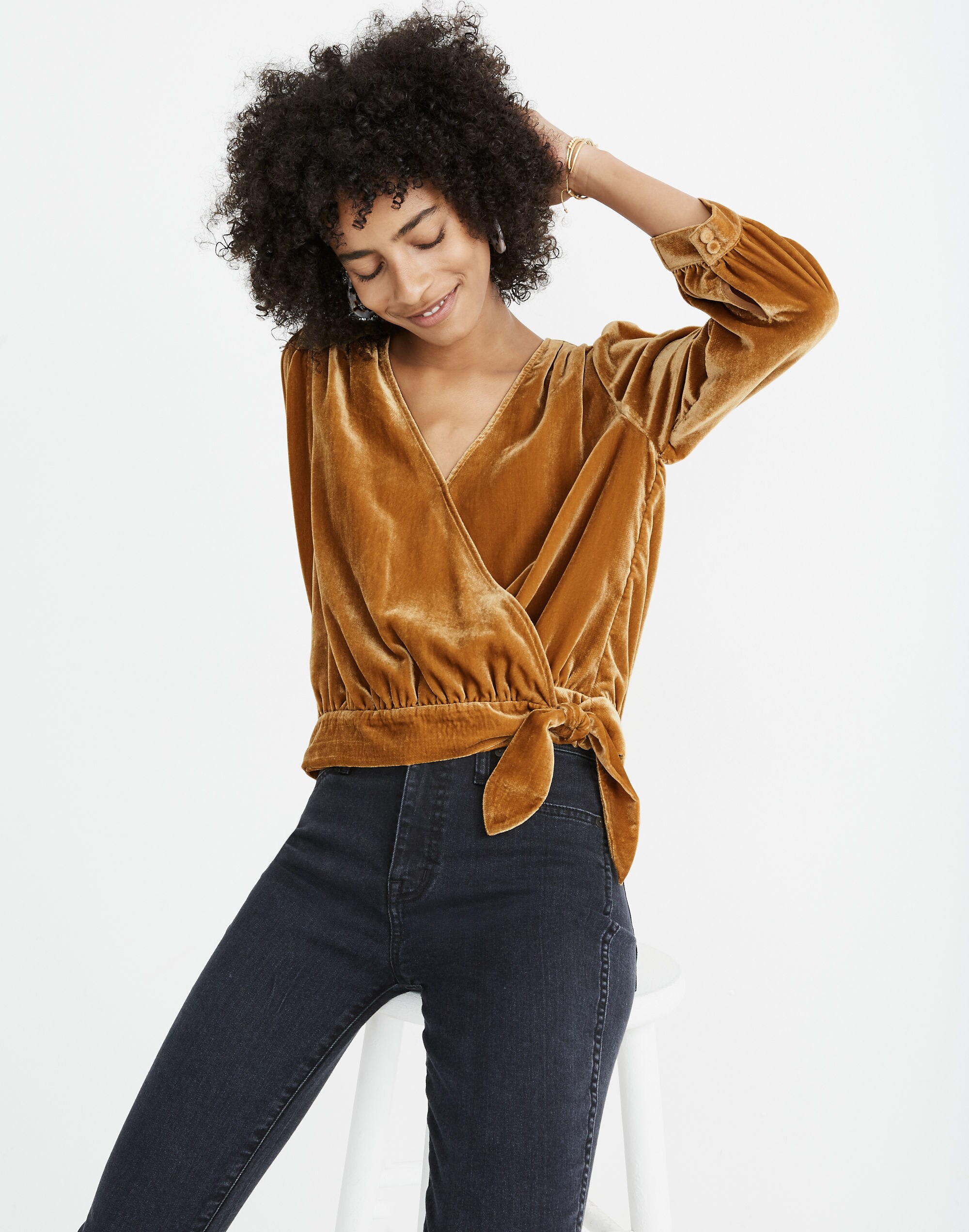 Velvet Wrap Top