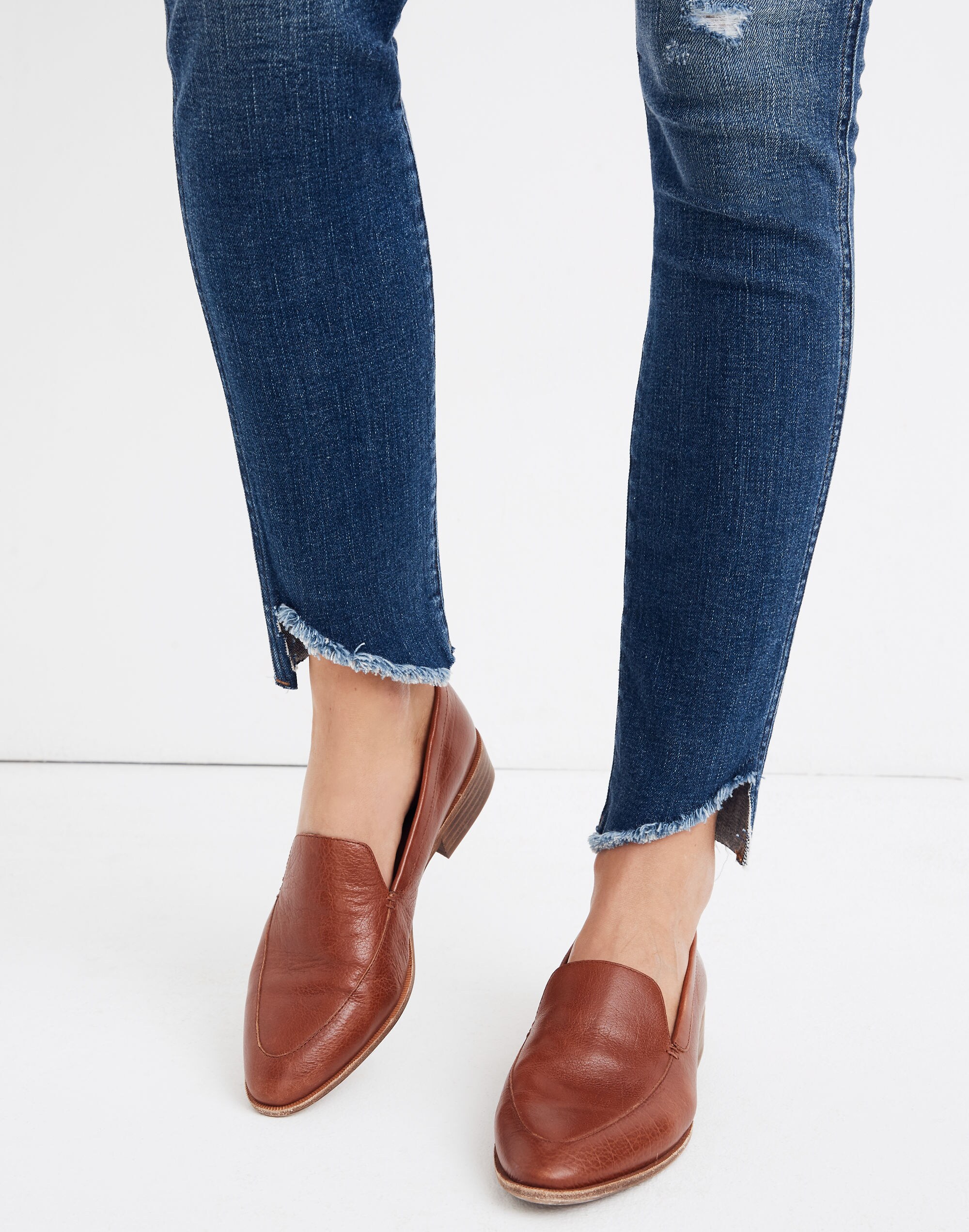 Petite 10" High-Rise Skinny Jeans: Cutout Tulip Hem Edition