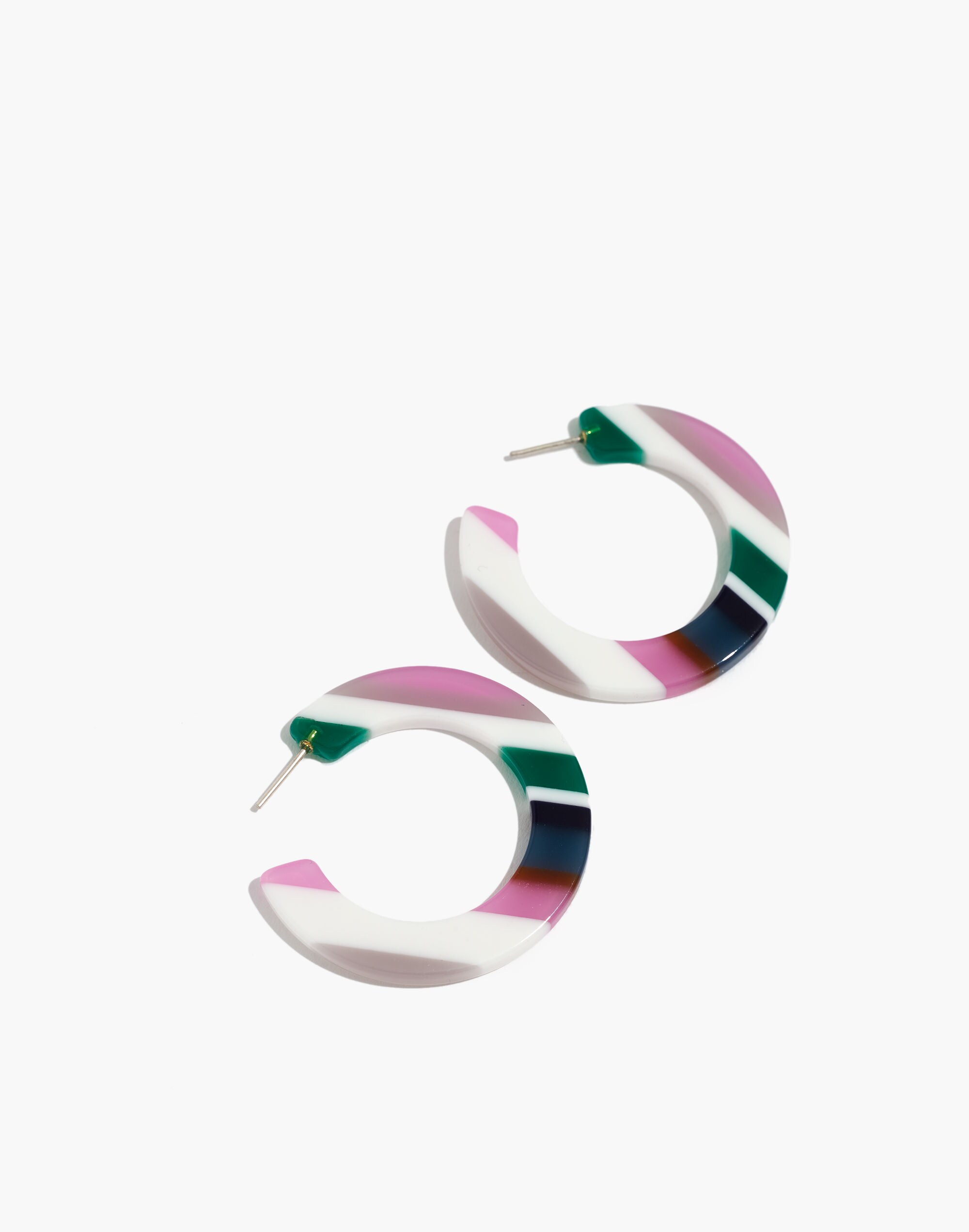 Striped Resin Hoop Earrings