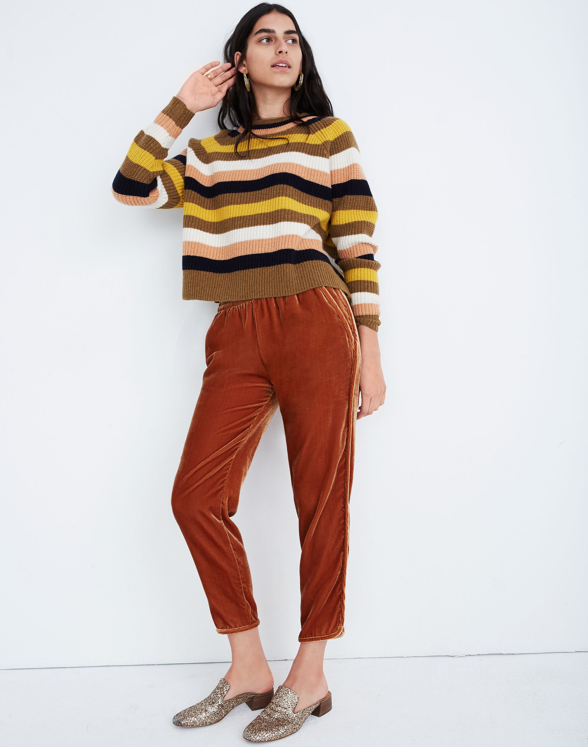 track trousers in velvet
