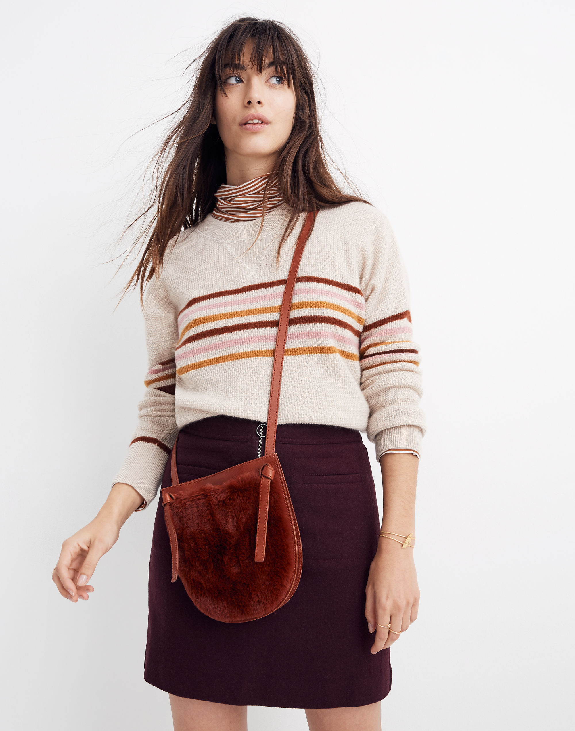 The Knot Crossbody Bag in Faux Fur