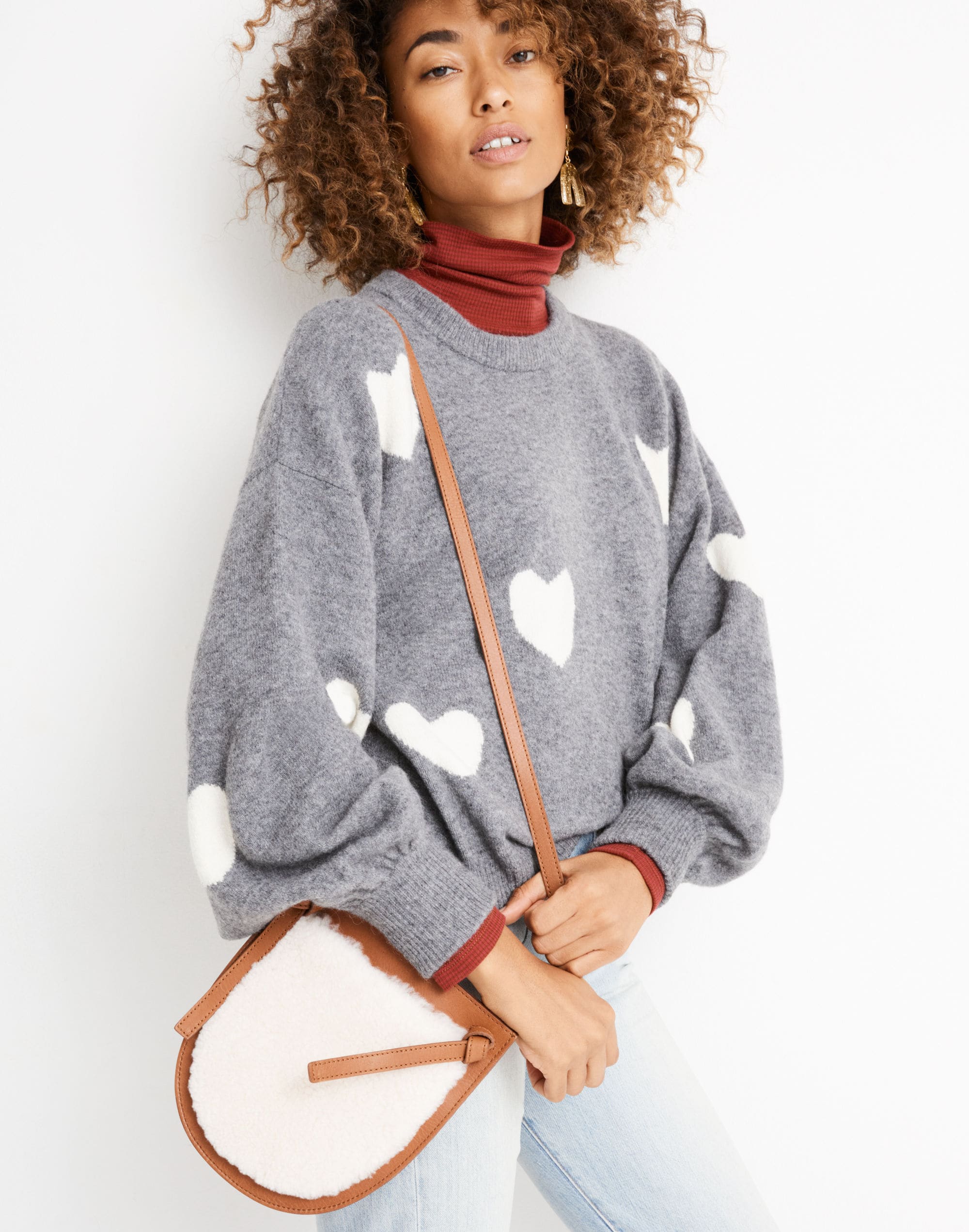 The Knot Crossbody Bag in Shearling