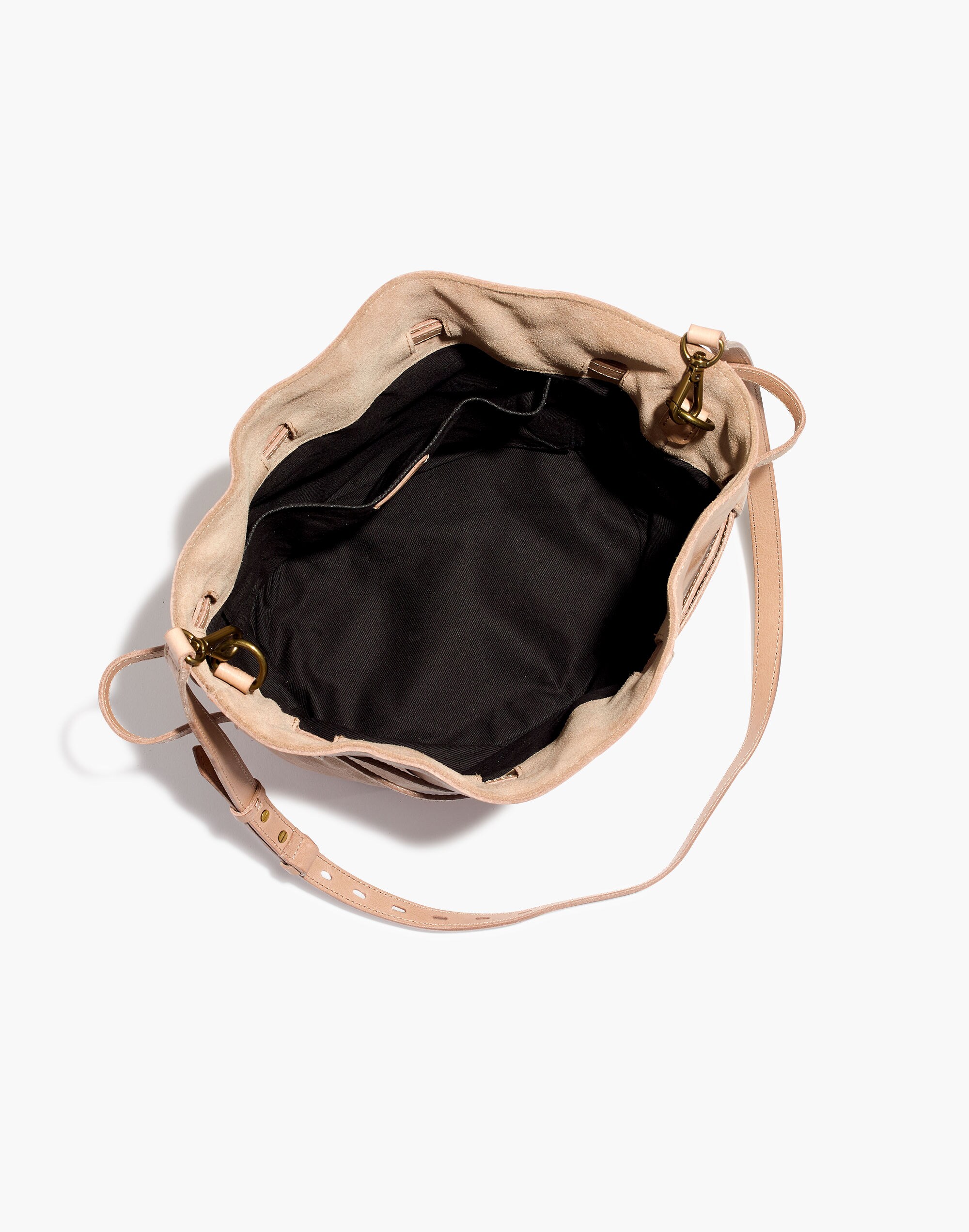 The Florence Drawstring Crossbody Bag in Leather