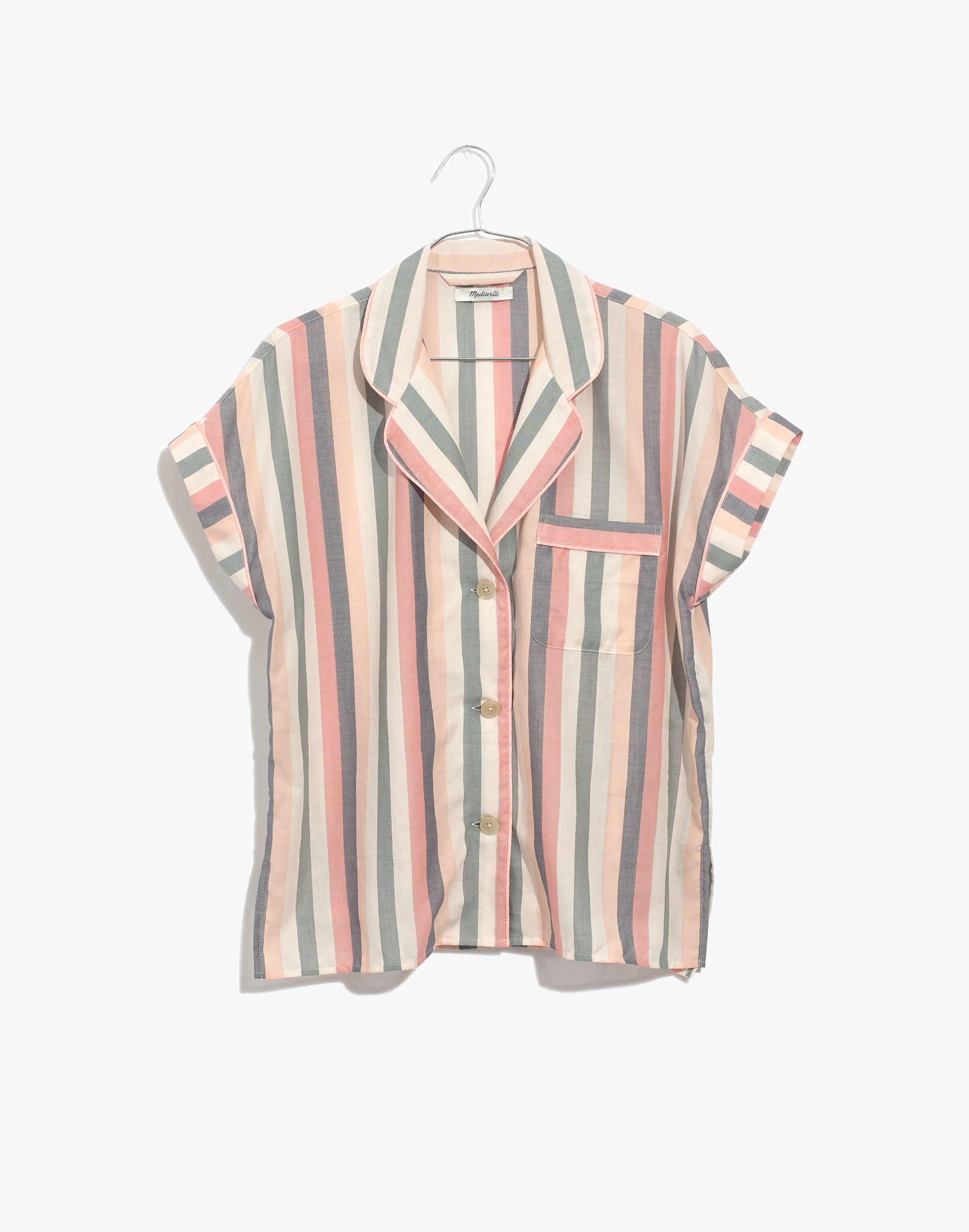 Flannel Bedtime Pajama Top in Lonnie Stripe