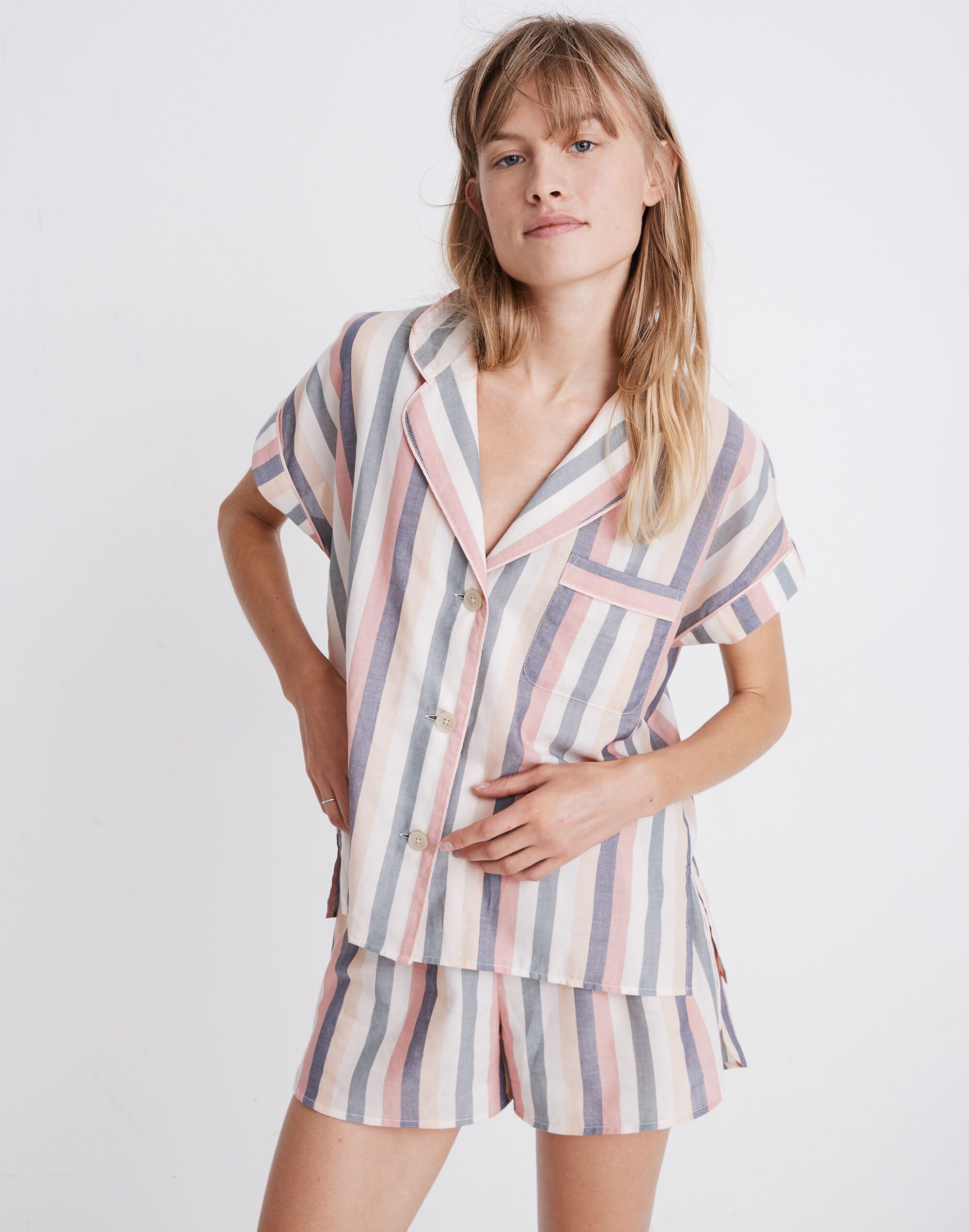 Flannel Bedtime Pajama Shorts in Lonnie Stripe